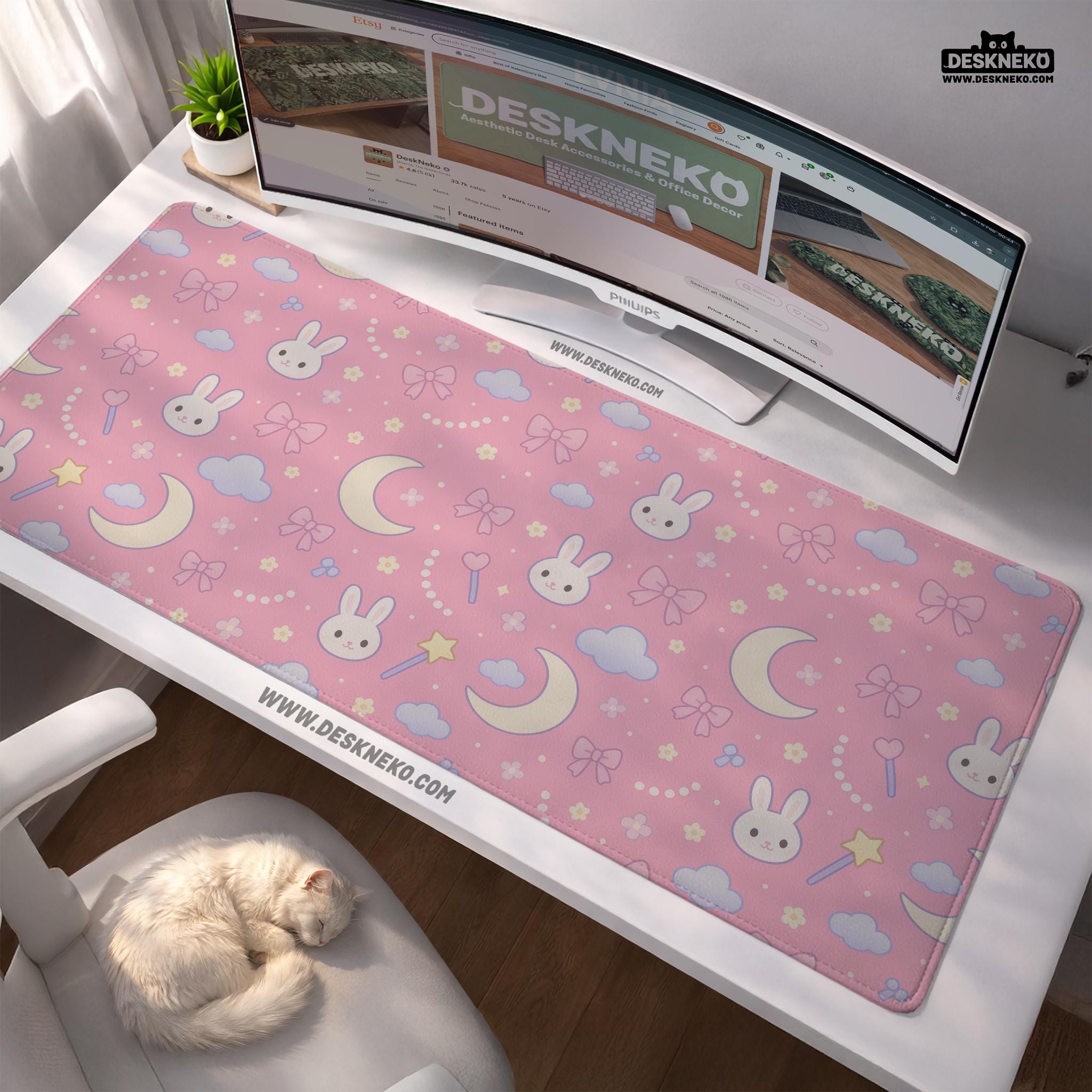 Pastel Bunny Desk Mat image 2