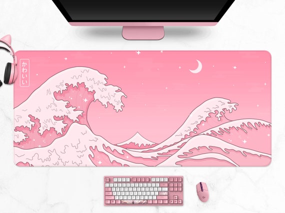 Seaside Cafe Desk Mat Aesthetic Desk Decor Kawaii Pixel Art Cute Desk Pad  Anime Mousepad Gaming Desk Accessories Large Extended Mouse Pad 