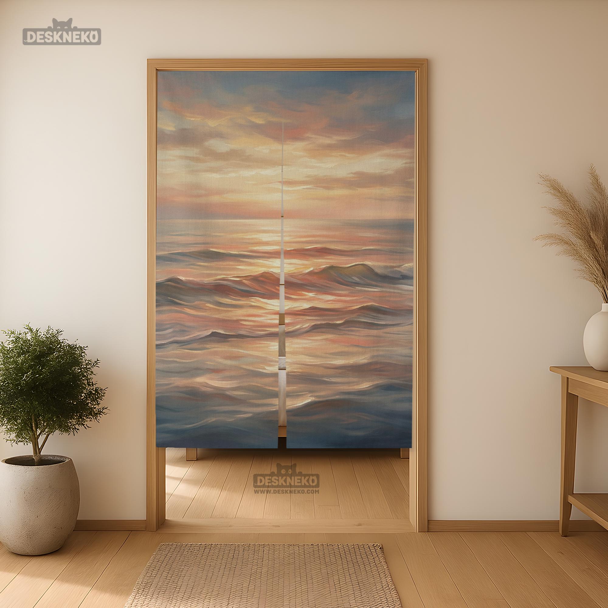 Abstract Ocean Sunset Curtain image 3
