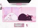 Luna and Artemis Mousepad cute, Kawaii anime cats deskmat, XXL extended gaming desk mat, High Quality Pink anime mouse pad 
