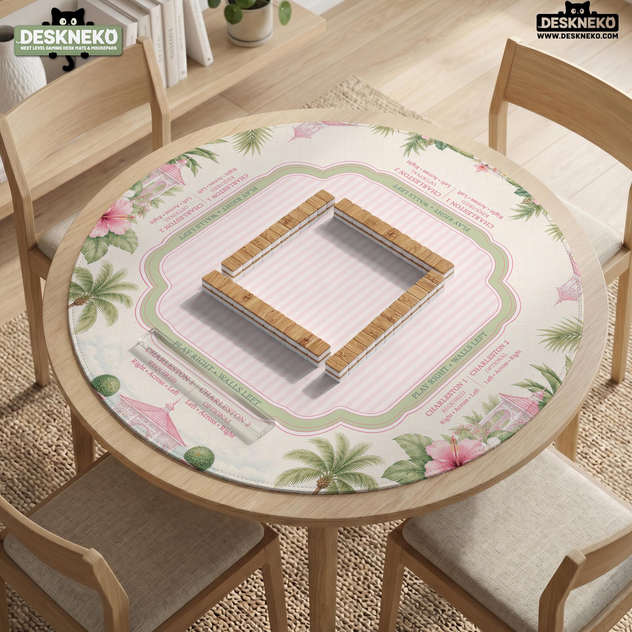 Pink Hibiscus Mahjong Mat image 3