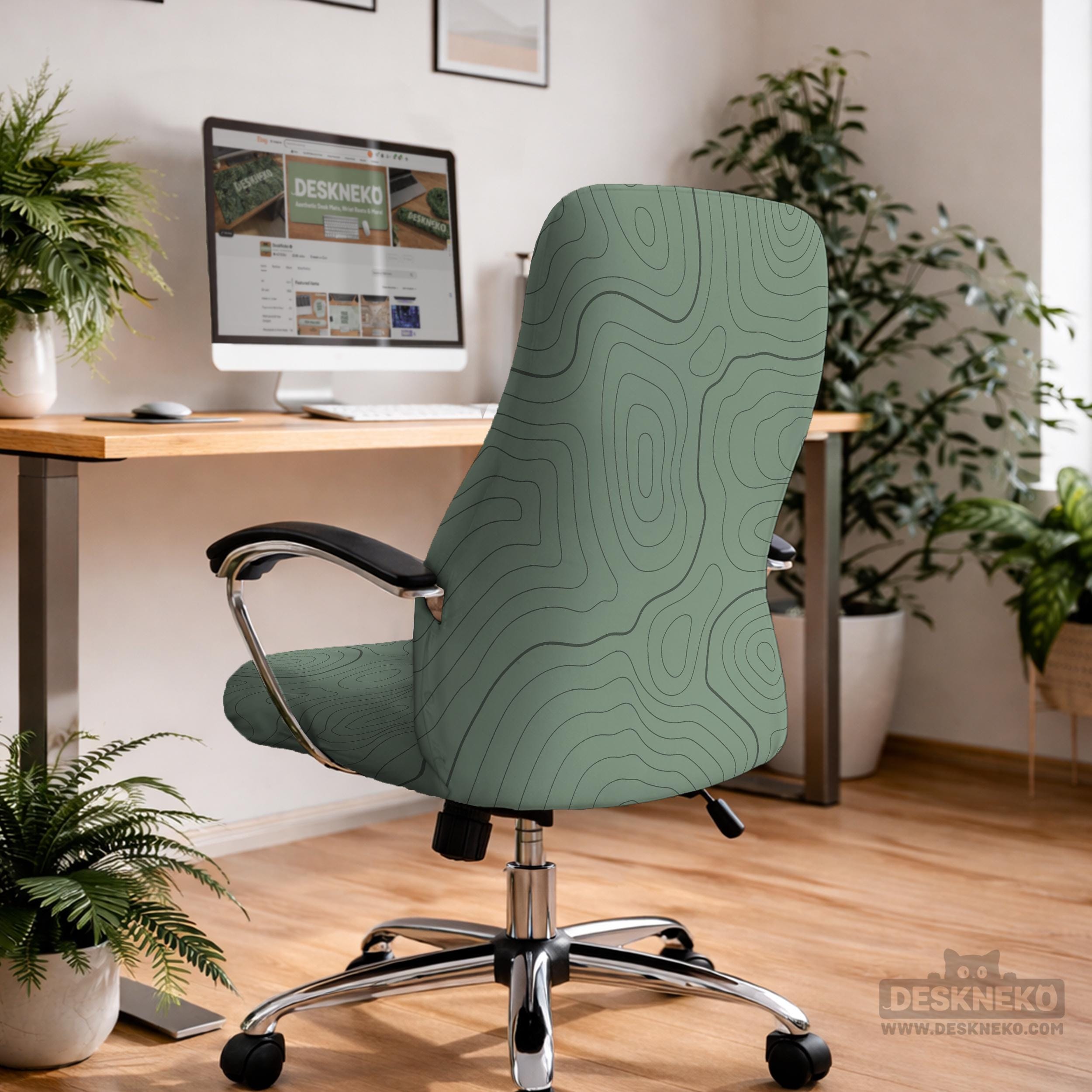 Sage Topographic Chair Cover image 3