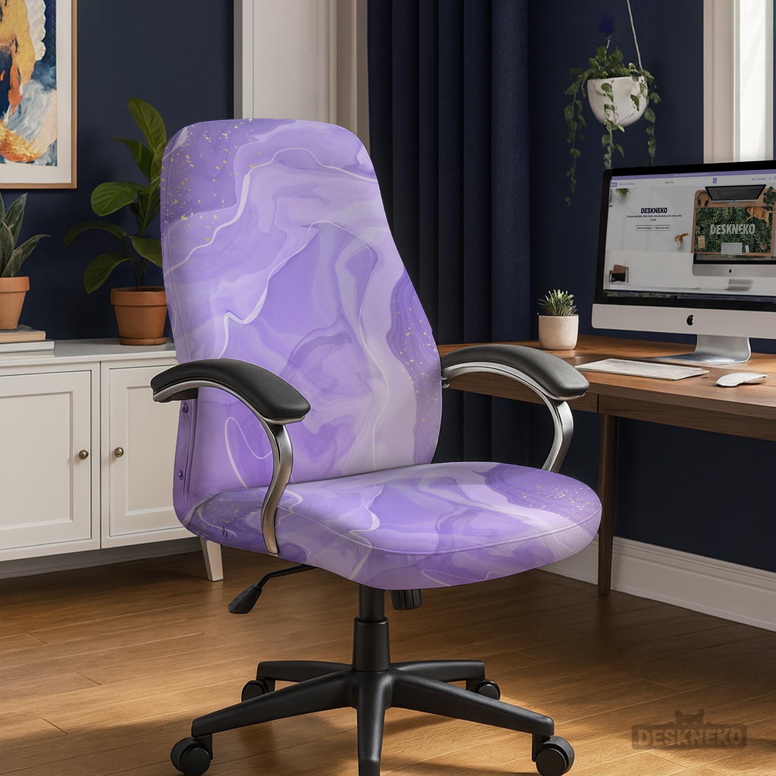 Purple Marble Chair Cover image 2