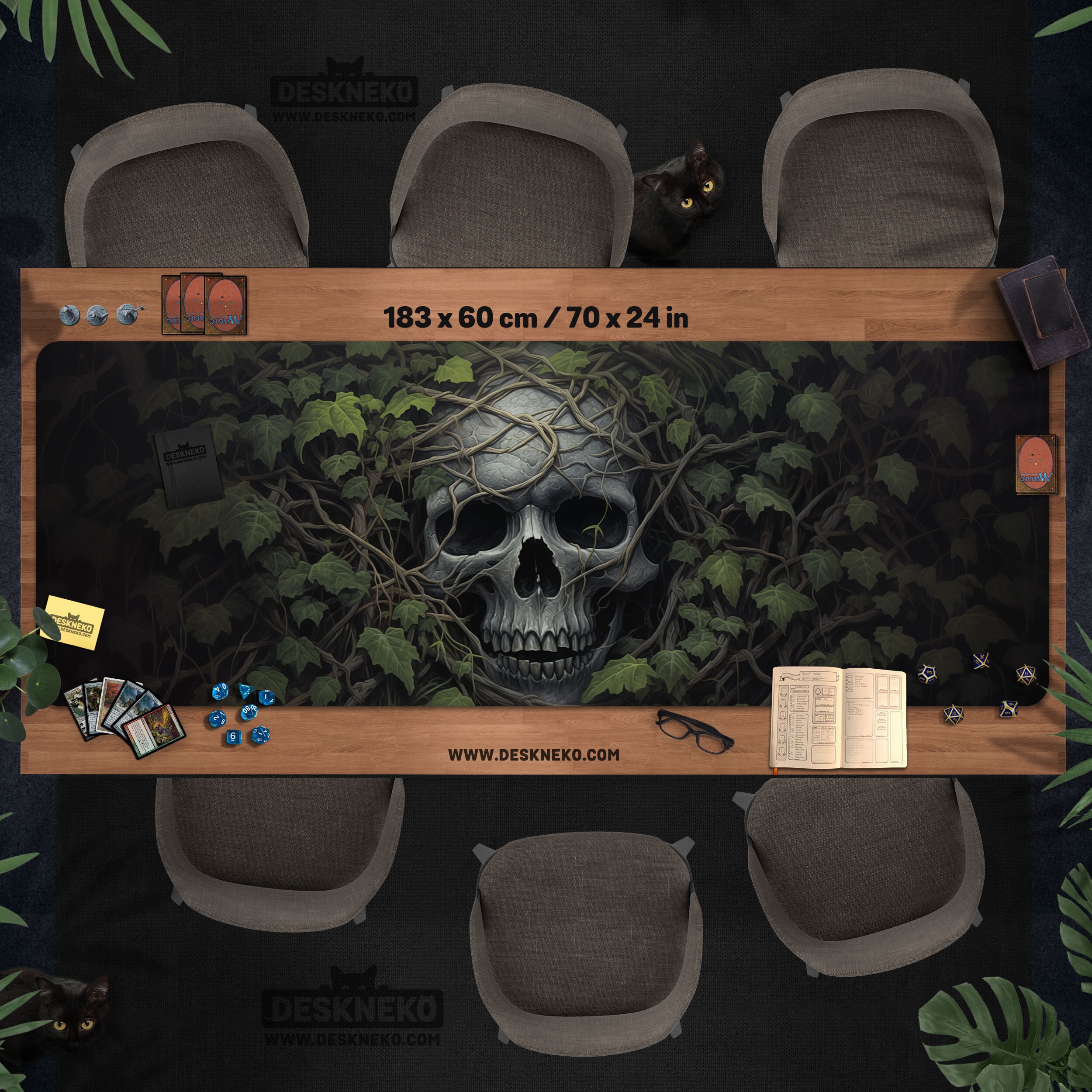 Skull Playmat/desk Mat, Tcg Mtg Card/dice/board Game, Horror