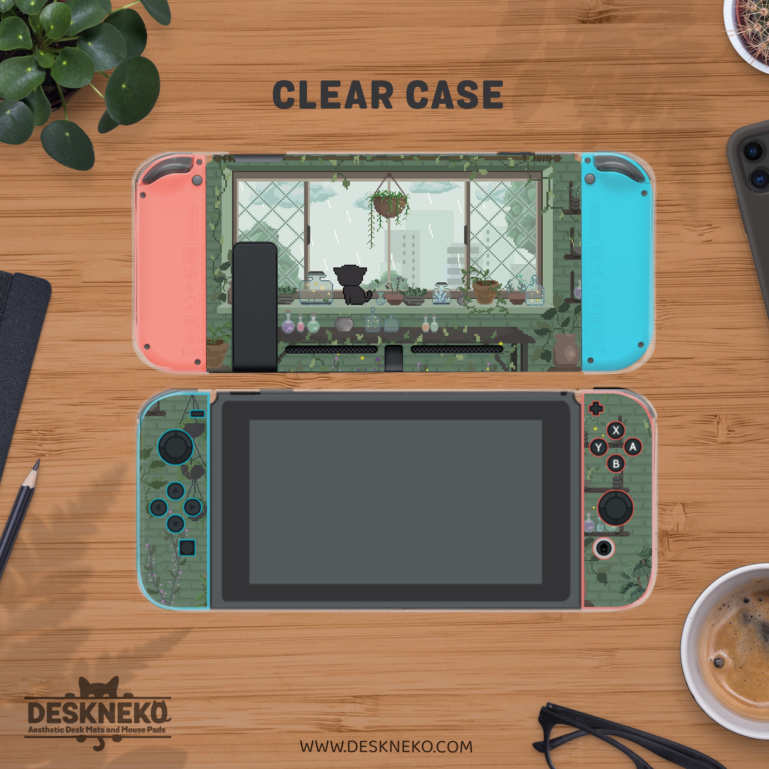 Cute Case for Nintendo Switch Lite & Oled, Green Cottagecore