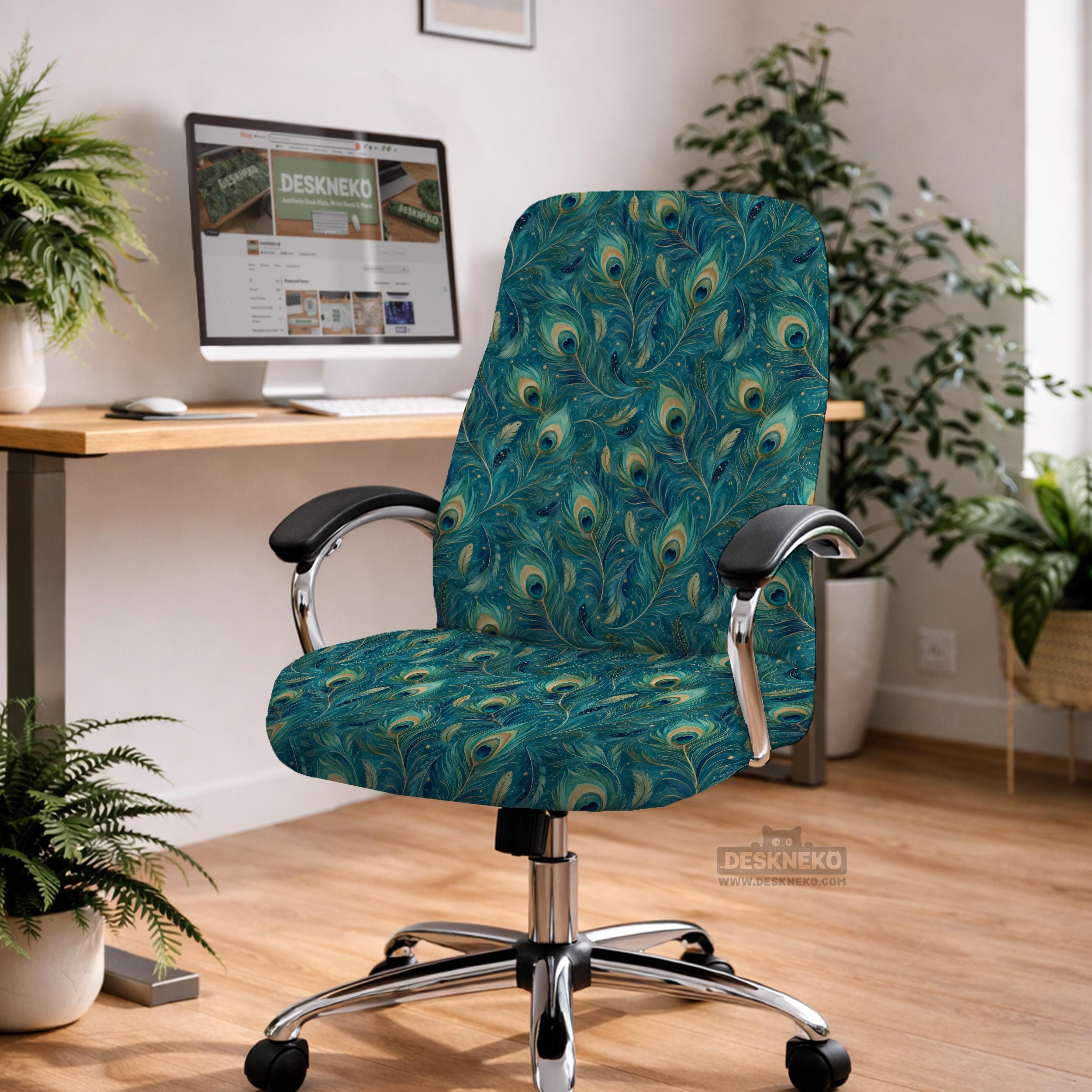 Peacock Feather Chair Cover image 4