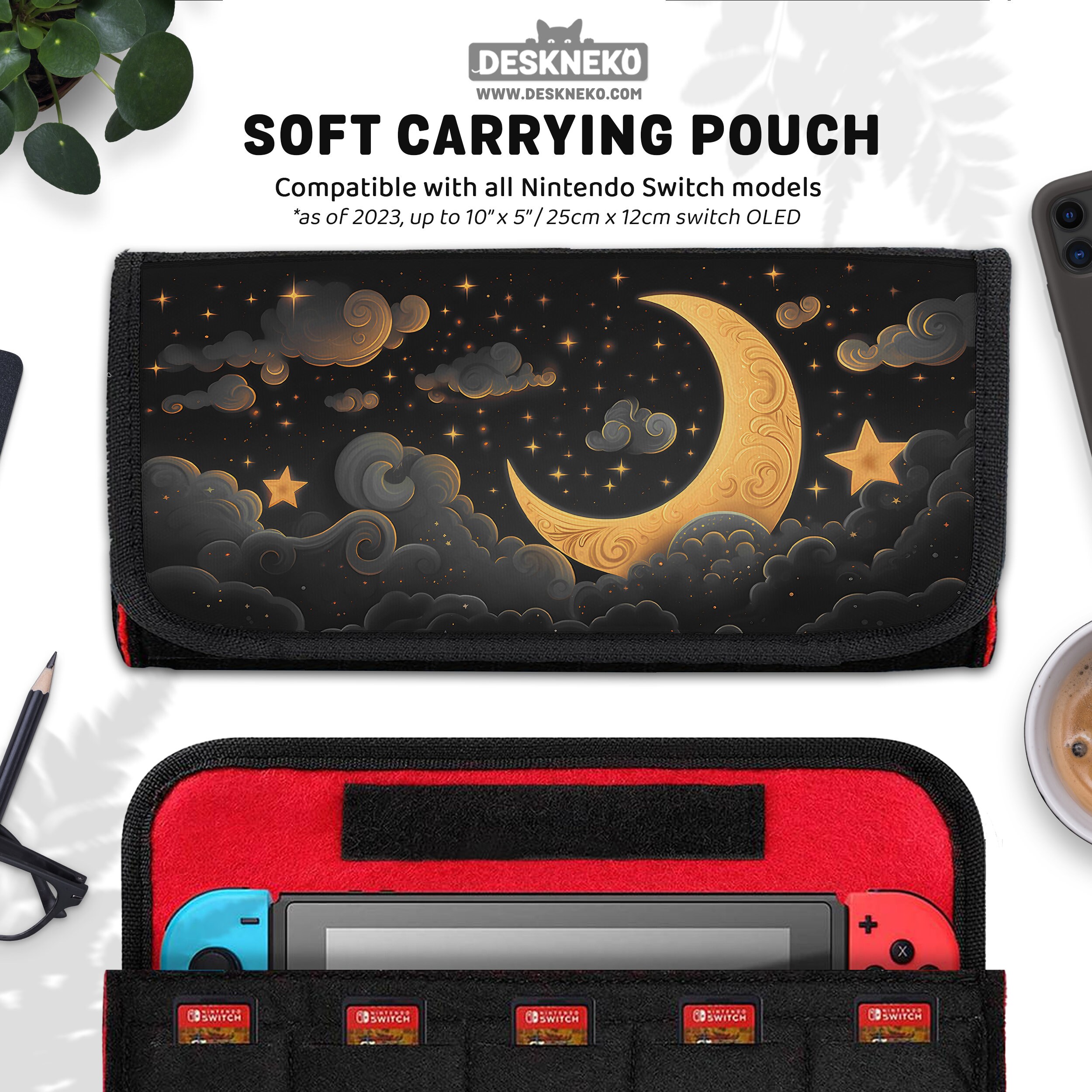 Celestial Case for Nintendo Switch, Moon Magic Cottagecore