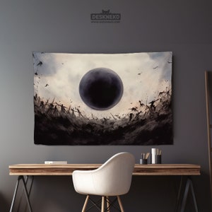 Tapiz de condenación, Decoración colgante de pared mtg oscuro, Caos planar mágico, arte del cartel de configuración de escritorio, Diseño siniestro de hechicería negra, accesorio de la habitación