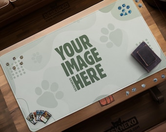 Aangepaste TCG-speelmat, gepersonaliseerd ontwerp gaming-bureaumat XXL, bedrukte XL-muismat voor ruilkaartspellen, antislip tafelblad Battle Map-cadeau