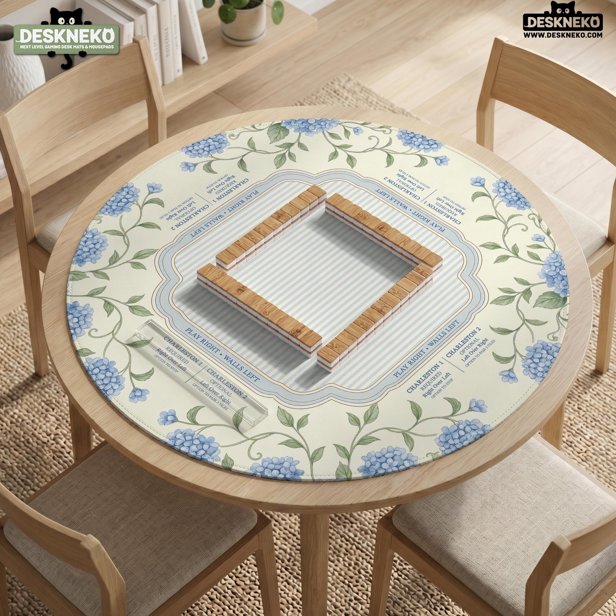 Blue Hydrangea Mahjong Mat image 3