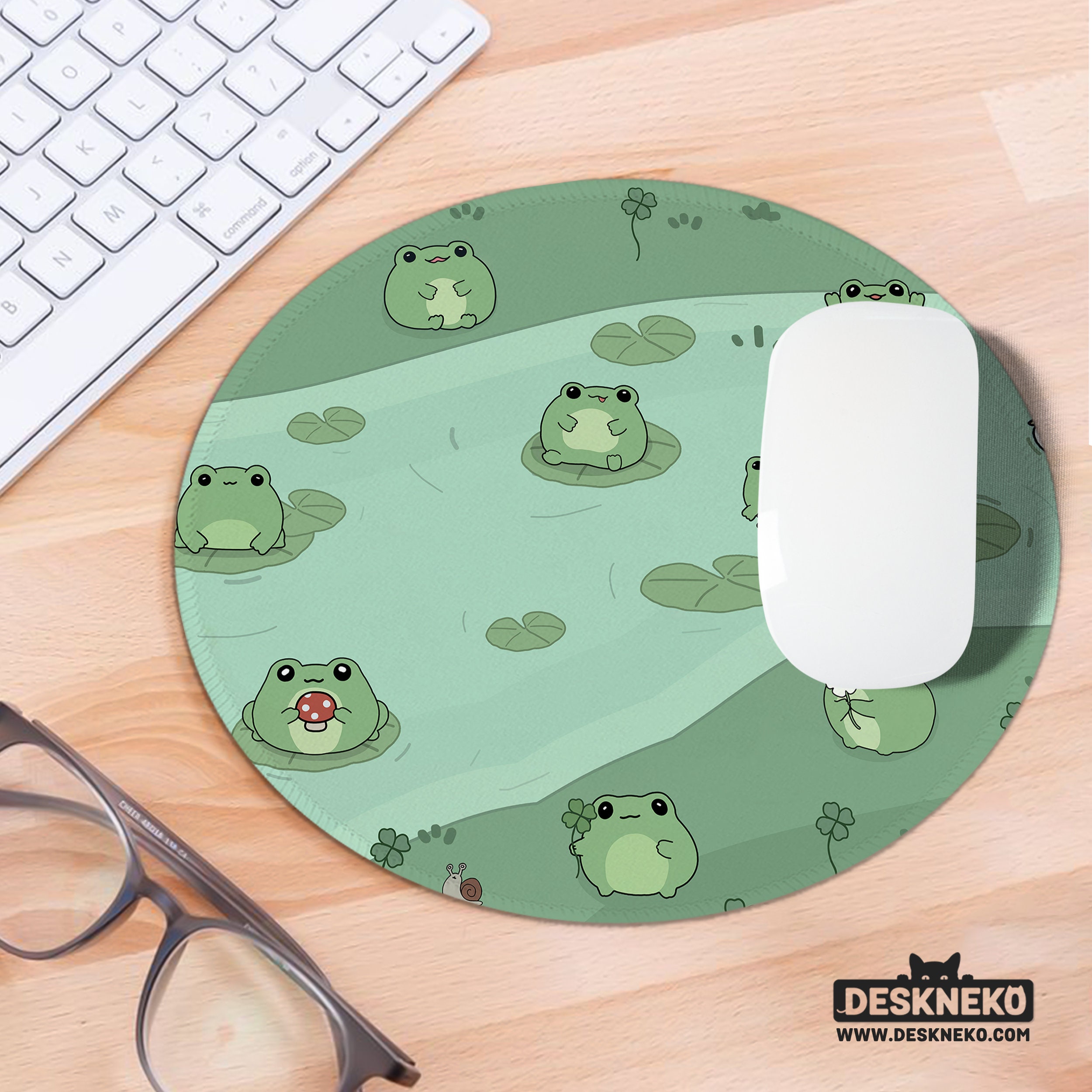 Tapis De Souris Ergonomique Rond Avec Repose-poignet En Gel - Design Piment Joyeux Et épicé - Lavable à La Main, Antidérapant - Cadeau Kawaii Filles Femmes