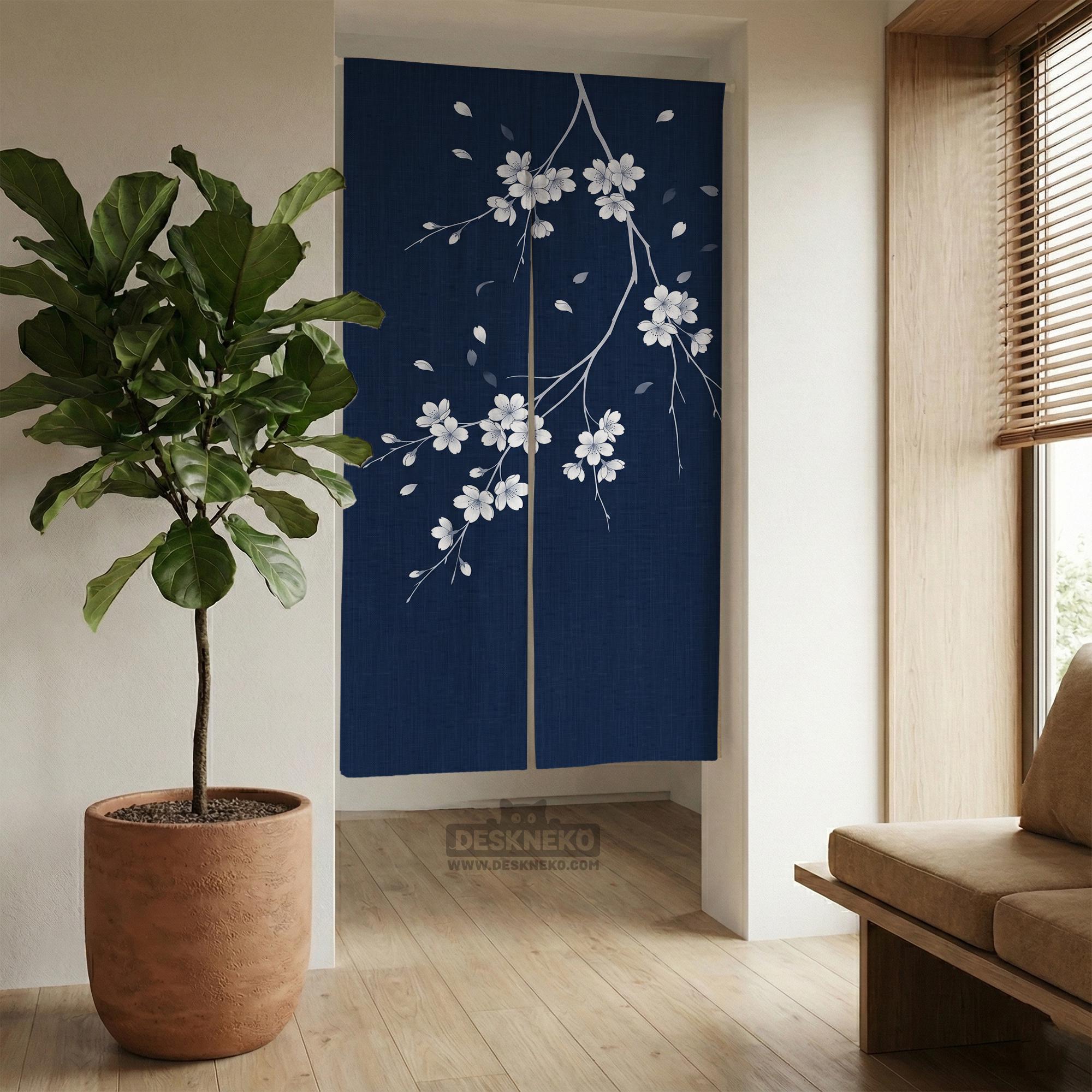 Navy Sakura Noren image 2