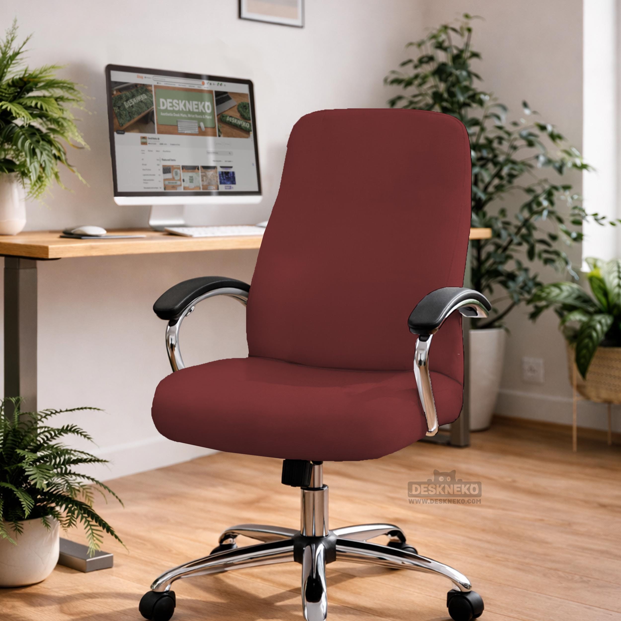 Burgundy Desk Chair Cover image 4