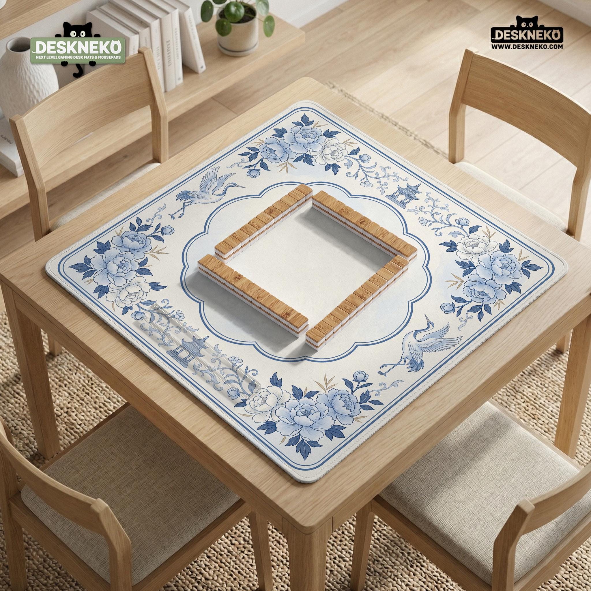 HEALLILY Mahjong-Tischdecke – Quadratisch, 78 X 78 Cm – Rutschfest, Weich, Mit Latex-Rückseite – Blau