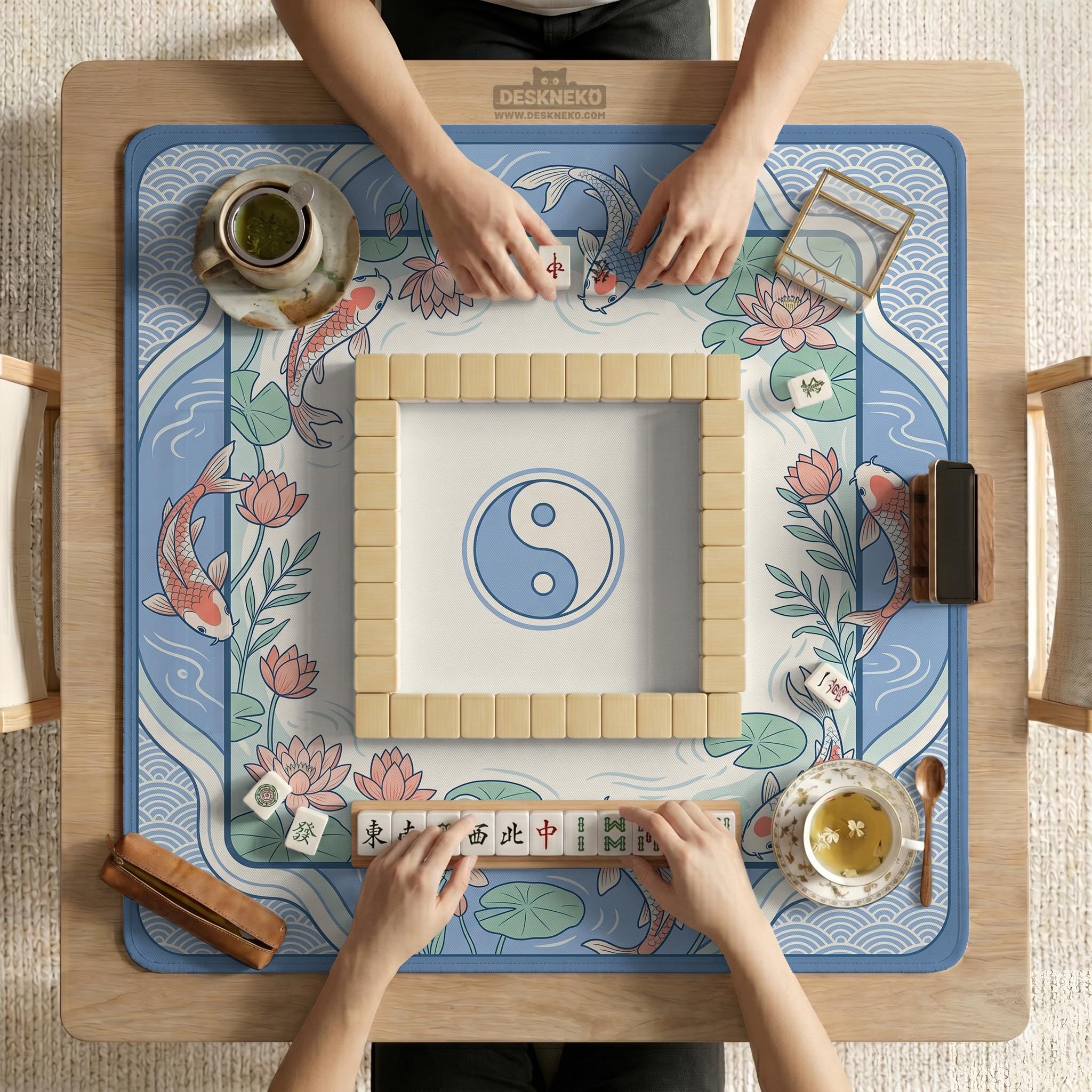 Blue Koi Mahjong Mat image 3