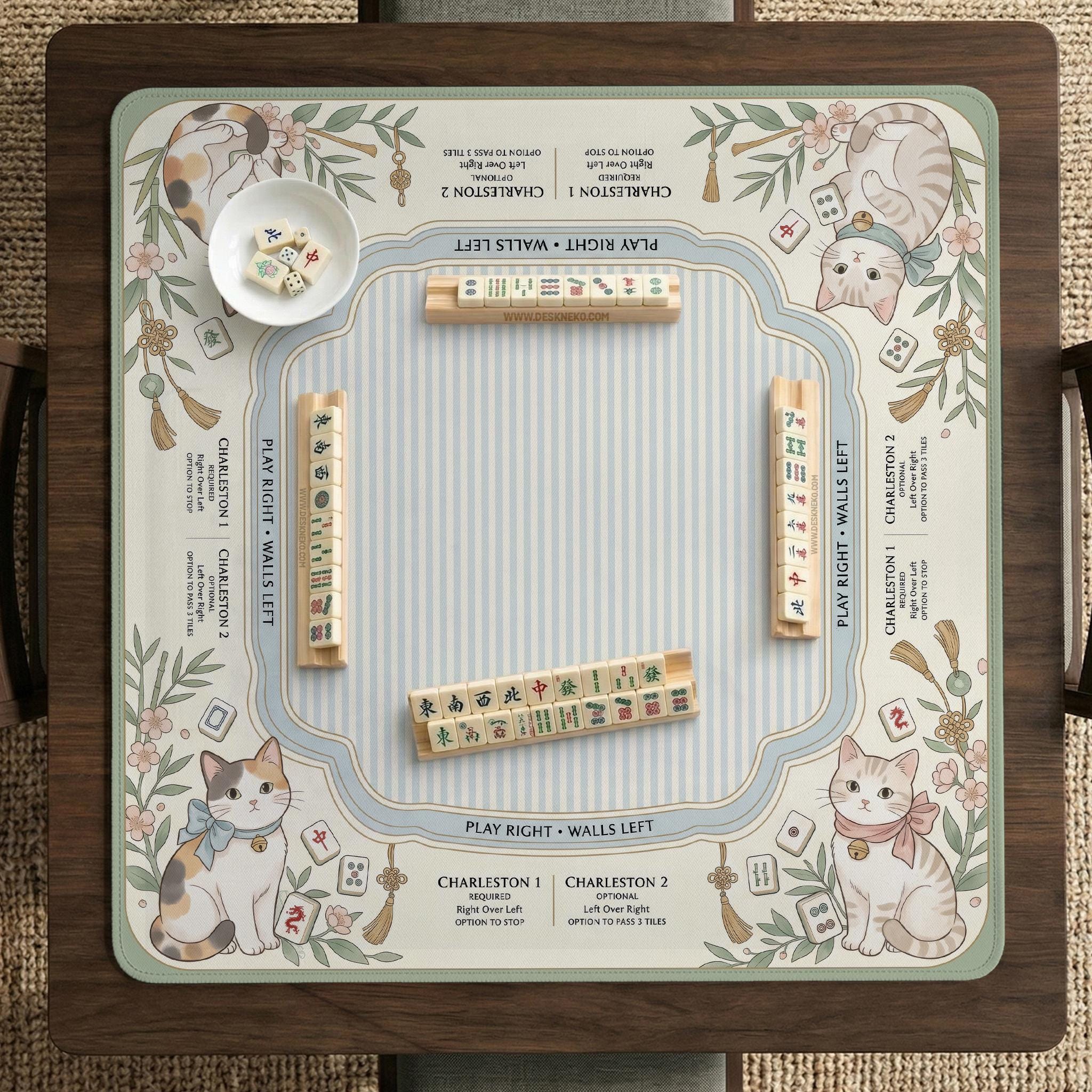 Pastel Cat Mahjong Mat image 2