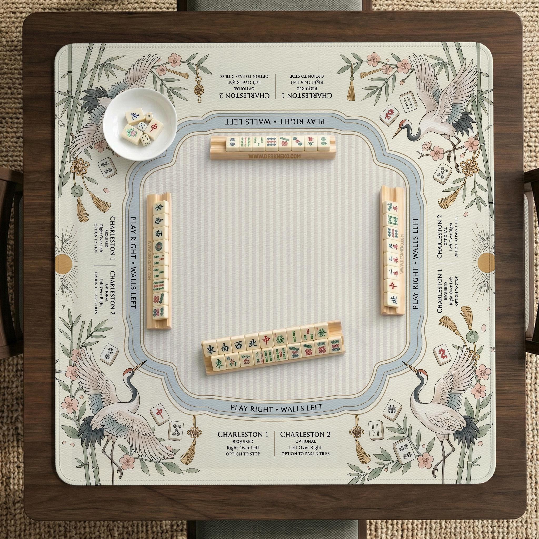 Beige Crane Mahjong Mat image 3
