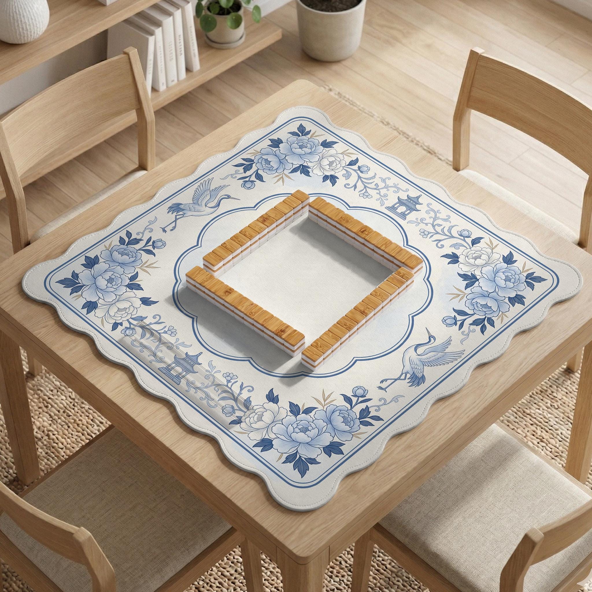 Blue Chinoiserie Mahjong Mat image 4