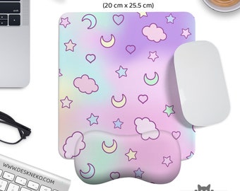 Set Tappetini Ergonomici Con Poggiapolsi Memory Foam - Laborio - Rosa E Viola Sfumato - Per Mouse E Tastiera - 2