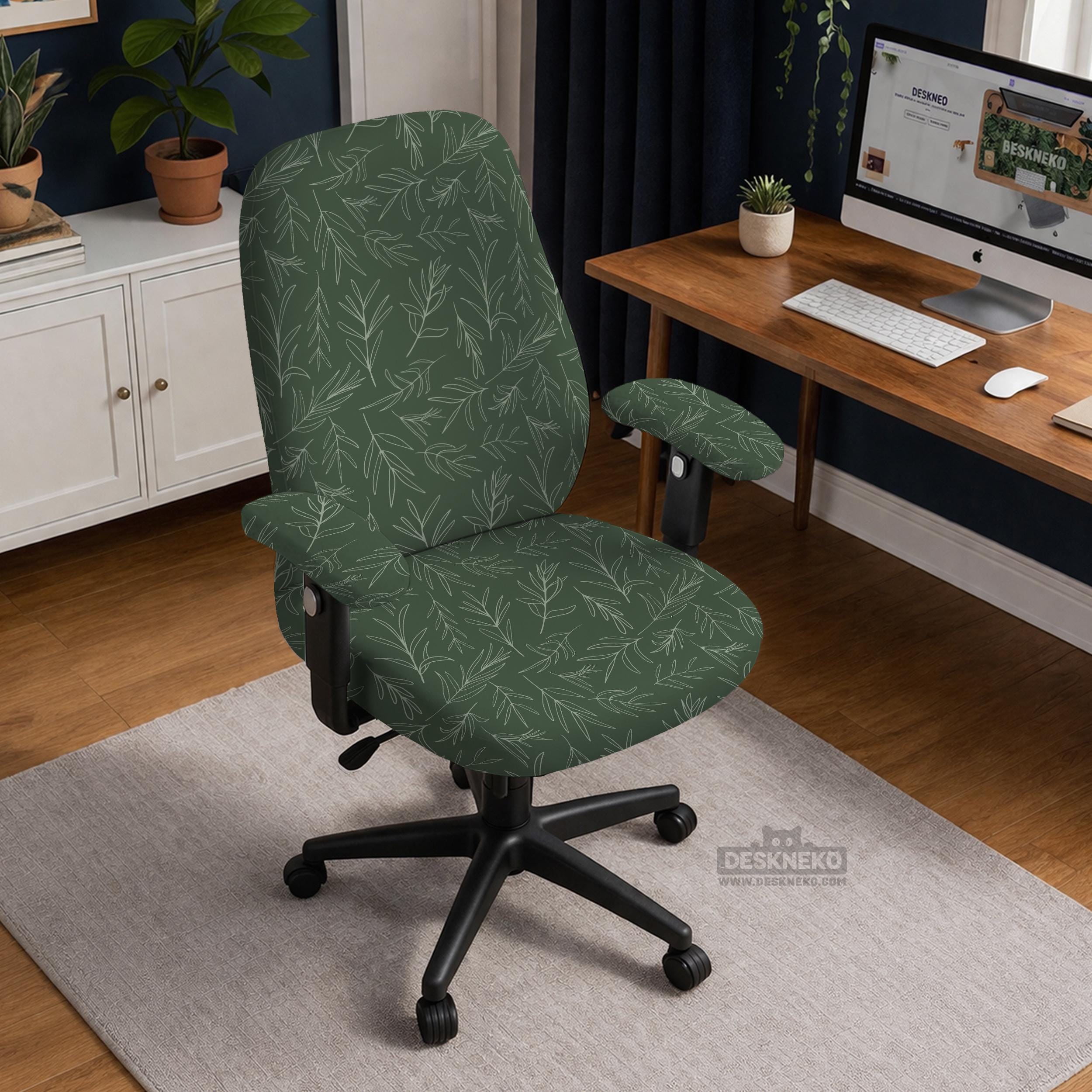 Sage Green Leaf Chair Cover image 2