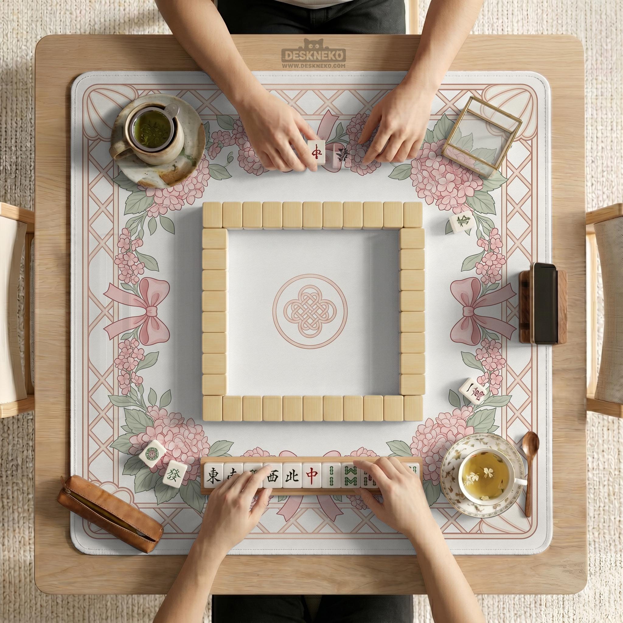Pink Hydrangea Mahjong Mat image 3
