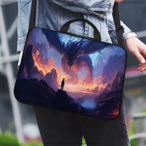 Dragon Laptop Sleeve, Computer Bag for men/boys, cool mtg magic anime art case cover for ipad/macbook pro 10 11 12 13 14 15.6 16 17″ in inch