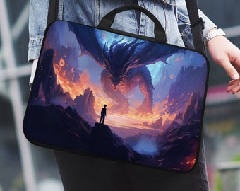 Dragon Laptop Sleeve, Computertas voor mannen/jongens, coole mtg magische anime kunst case cover voor ipad/macbook pro 10 11 12 13 14 15,6 16 17" in inch