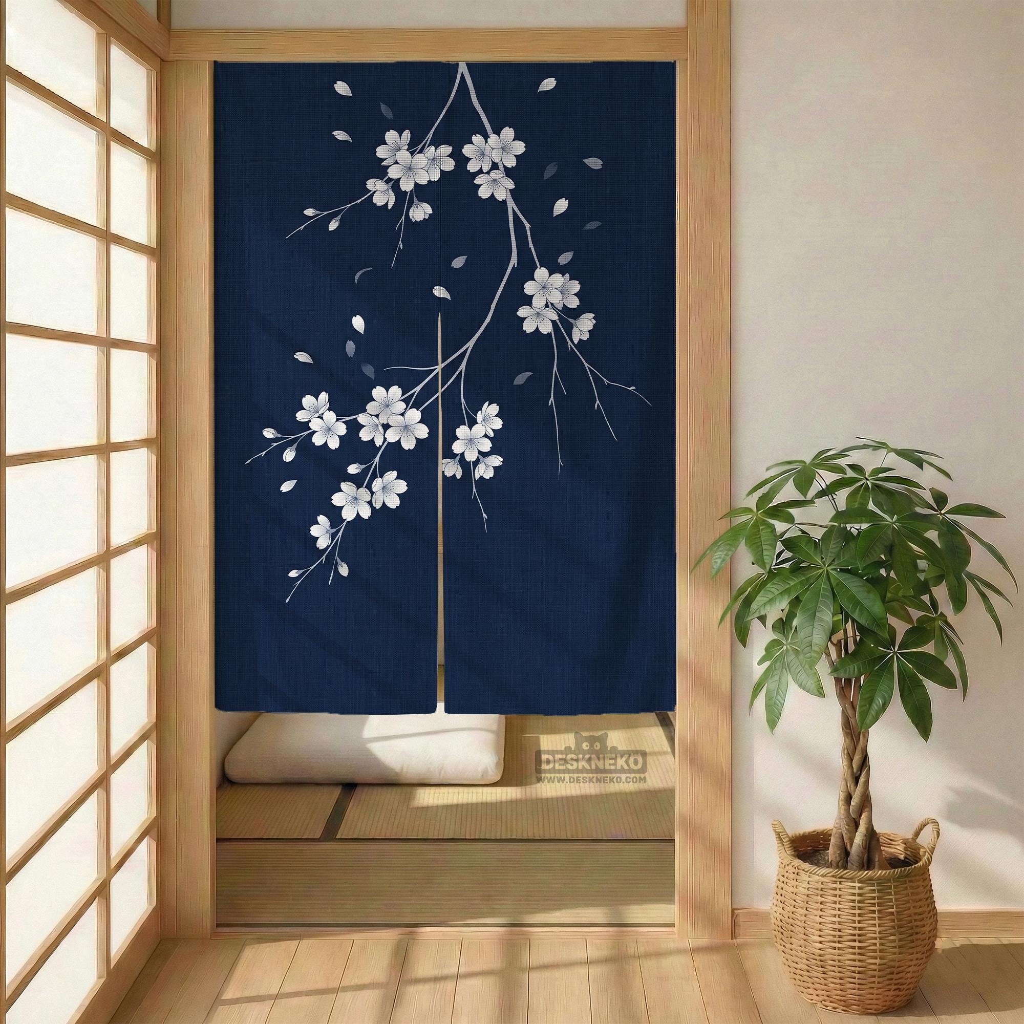 Navy Sakura Noren image 4