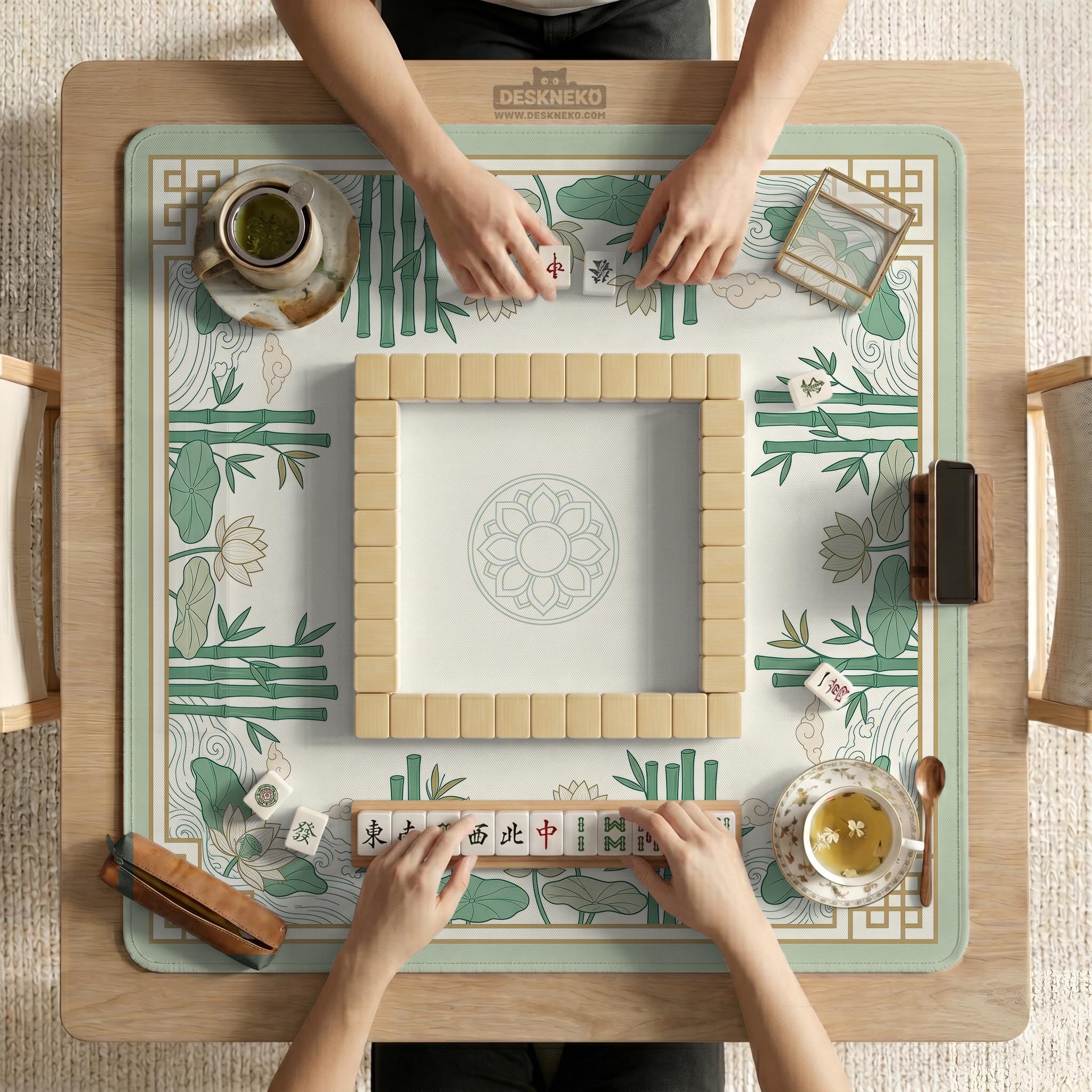 Bamboo Lotus Mahjong Mat image 3