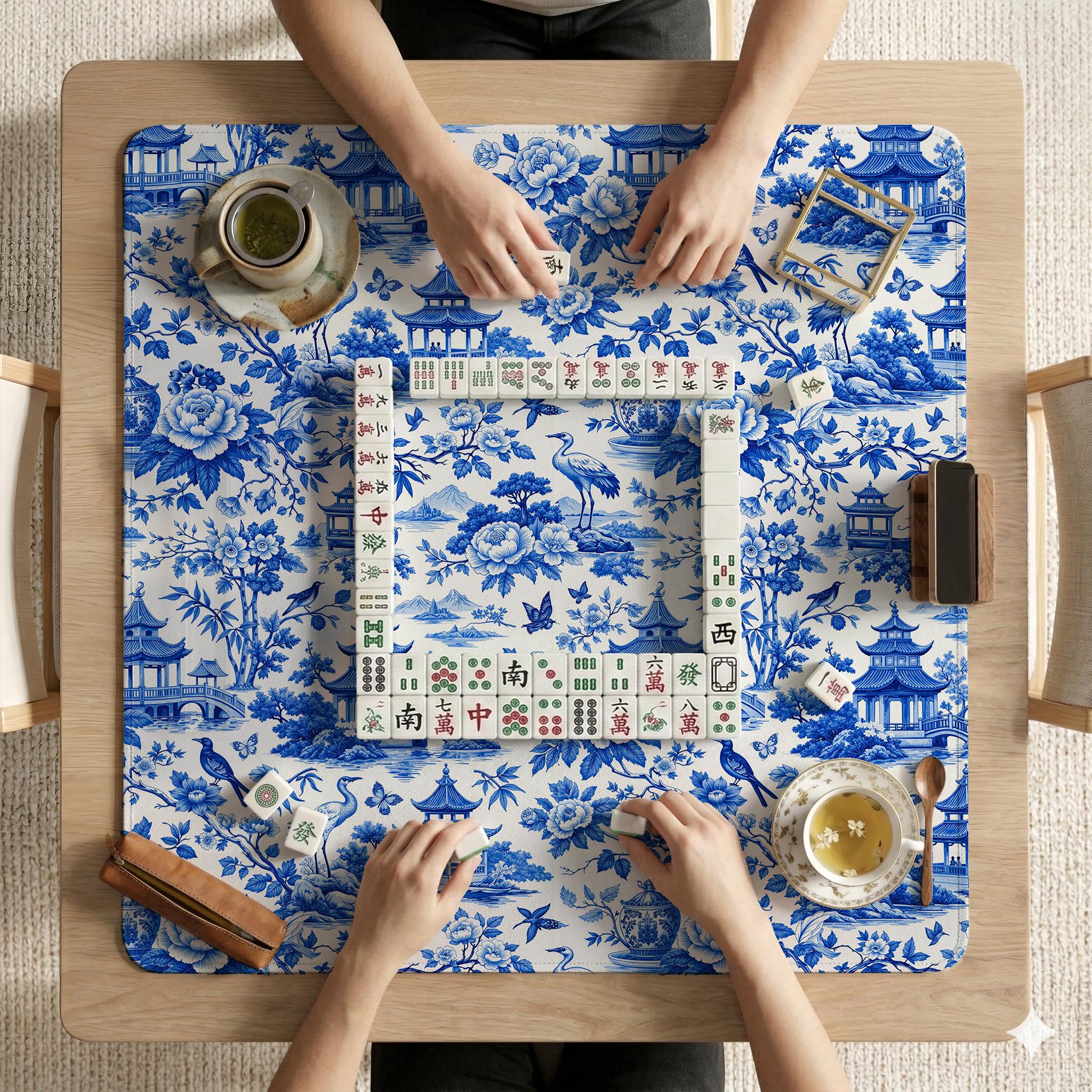 Blue Porcelain Mahjong Mat image 3
