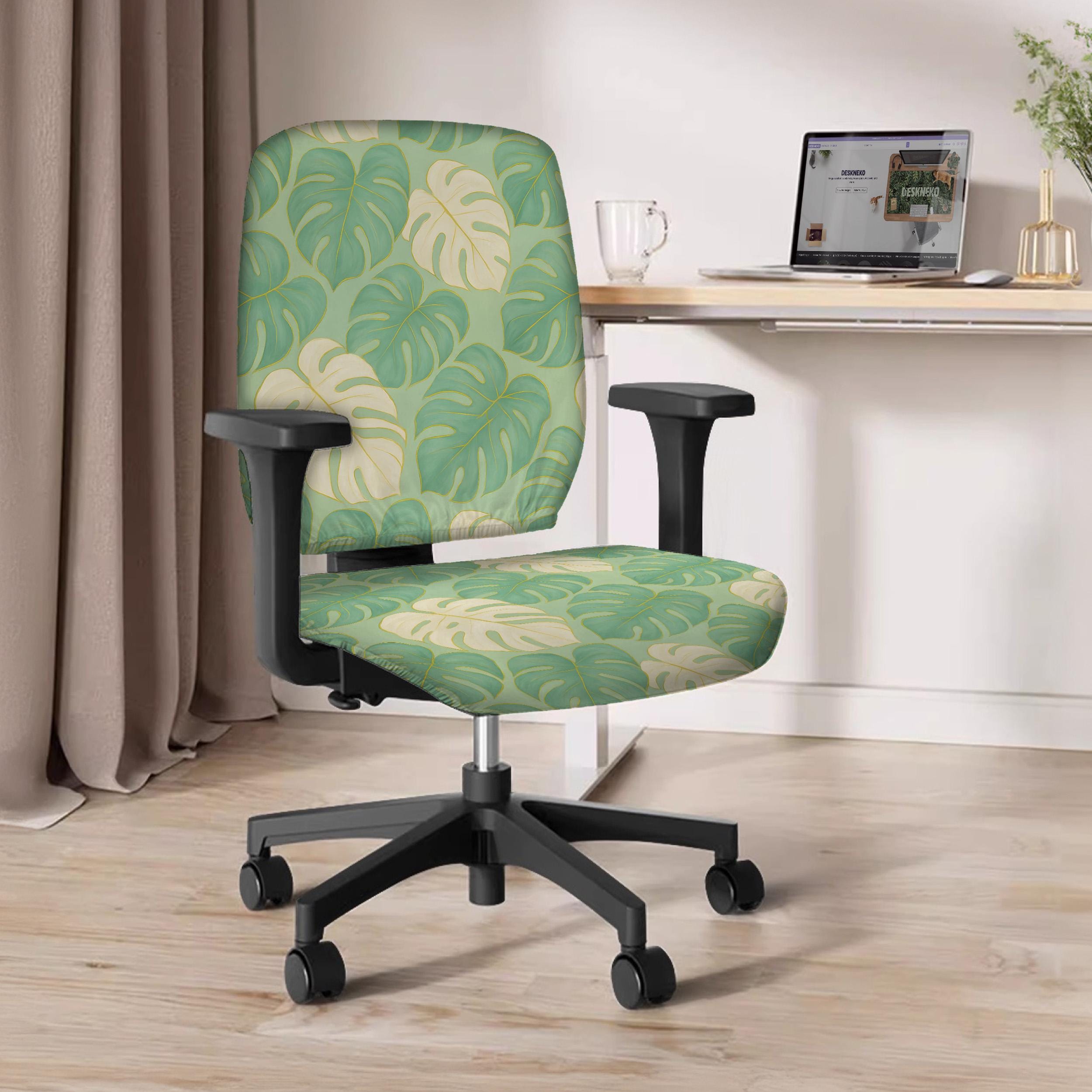Monstera Desk Chair, Sage Green Beige Tropical Leaf Botanical Pattern ,  Comfy Home Office Chair With Nature Inspired Design - Etsy