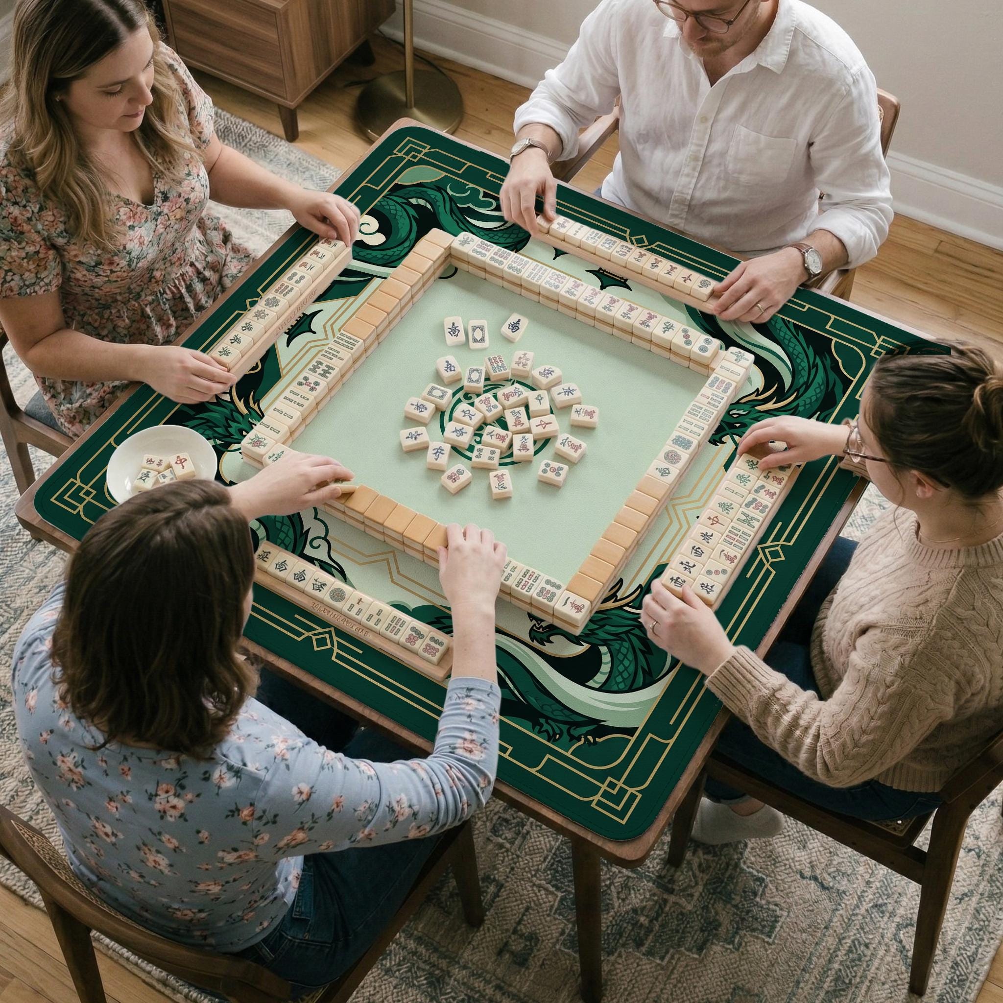 Emerald Dragon Mahjong Mat image 2