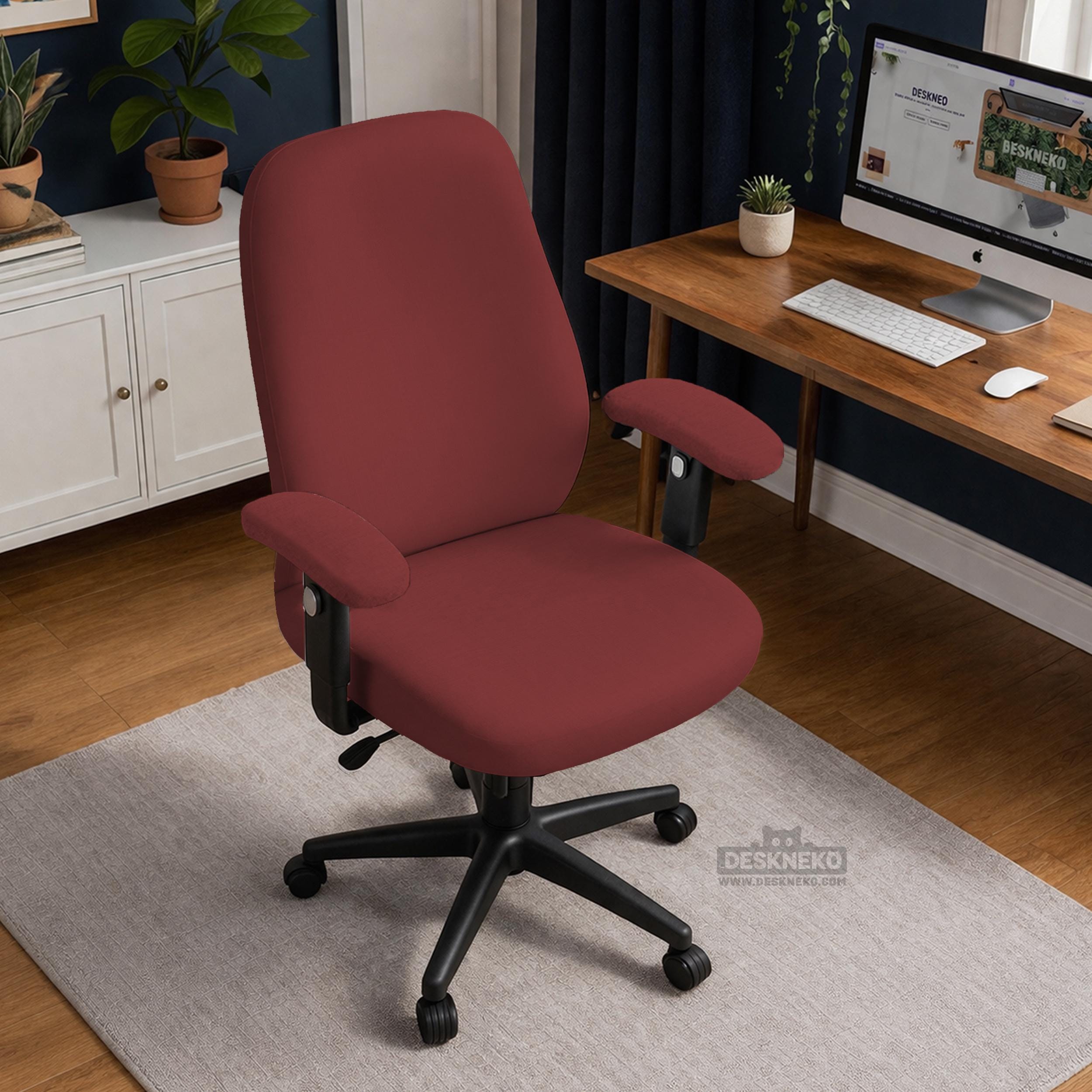 Burgundy Desk Chair Cover image 2