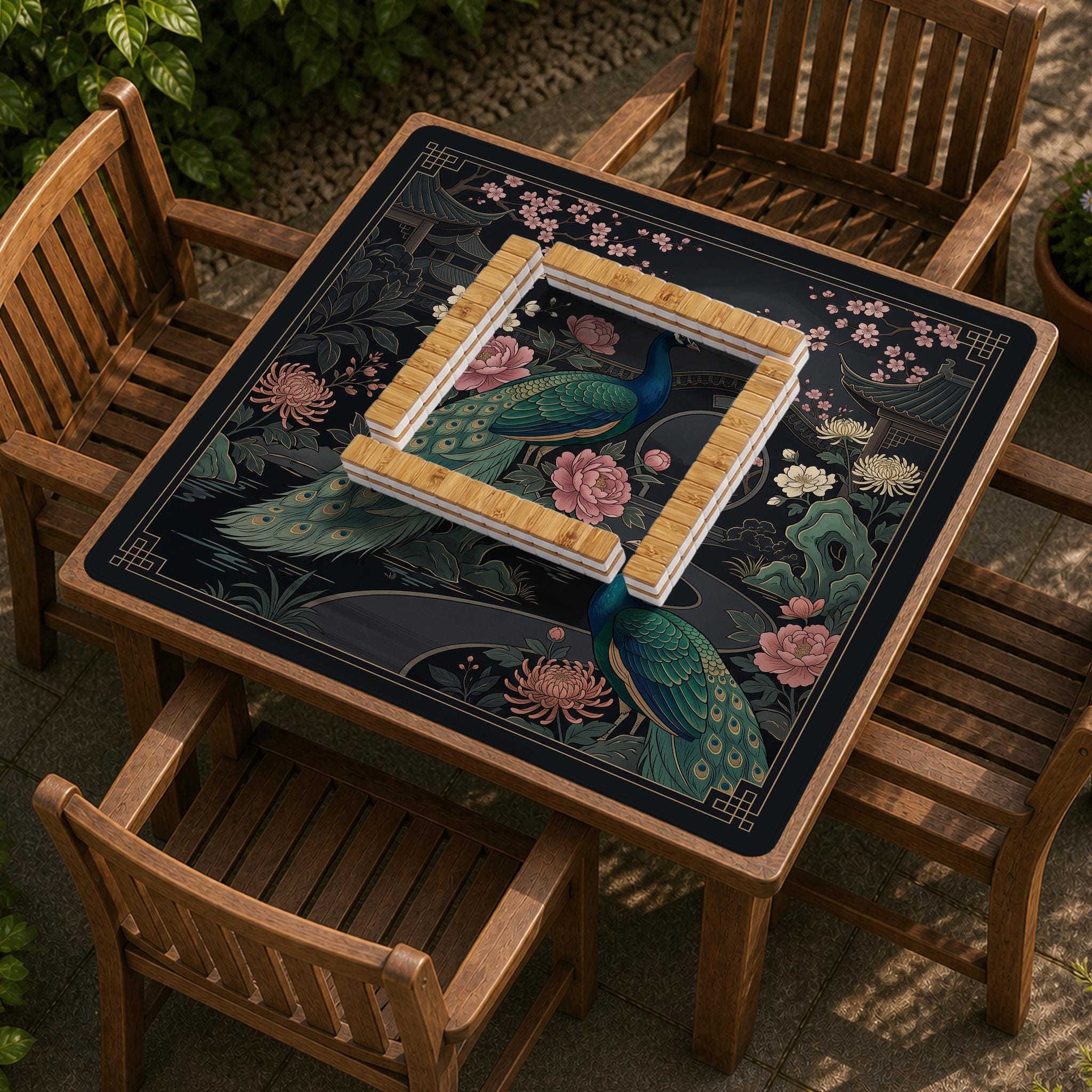 Peacock Garden Mahjong Mat image 3
