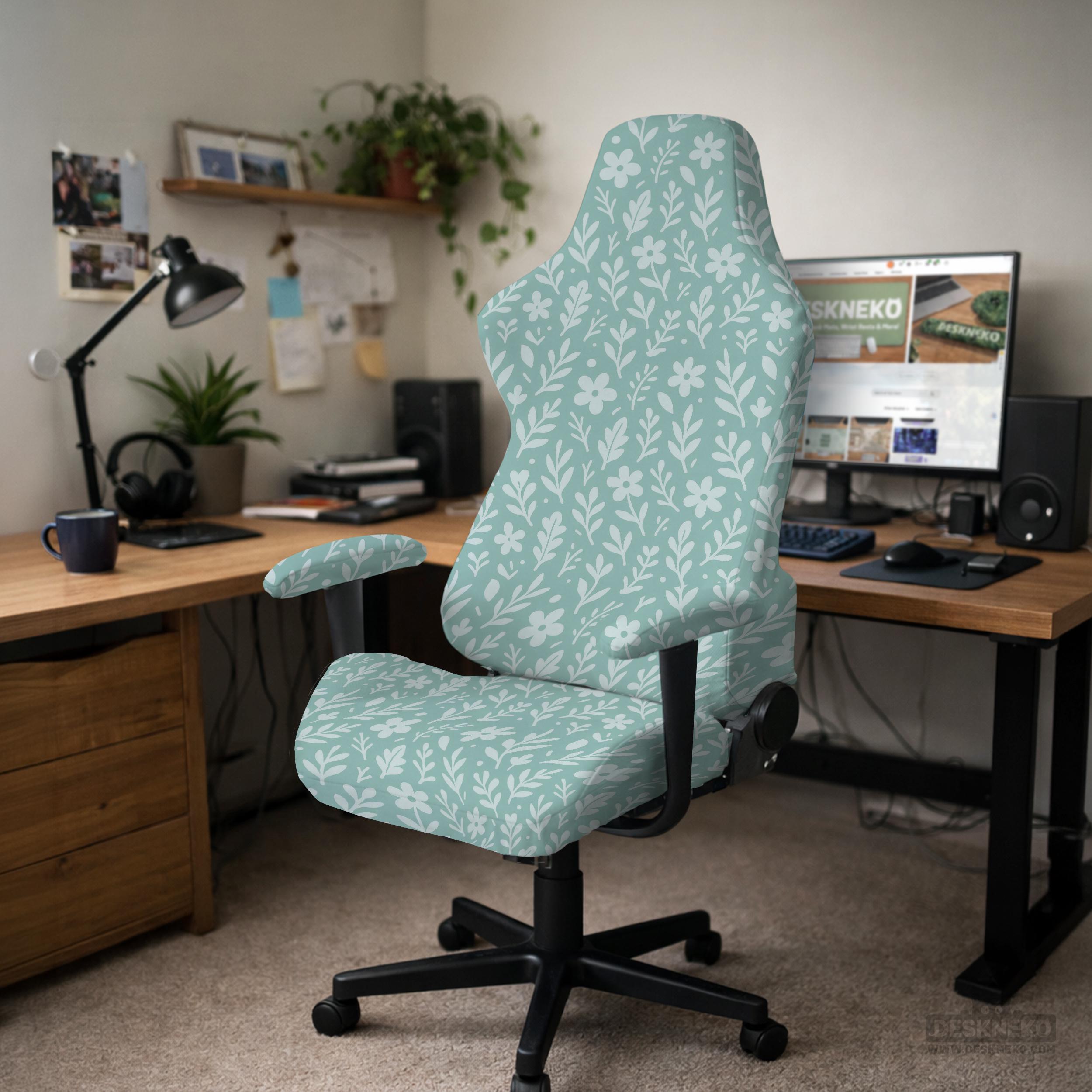 Mint Botanical Chair Cover image 3