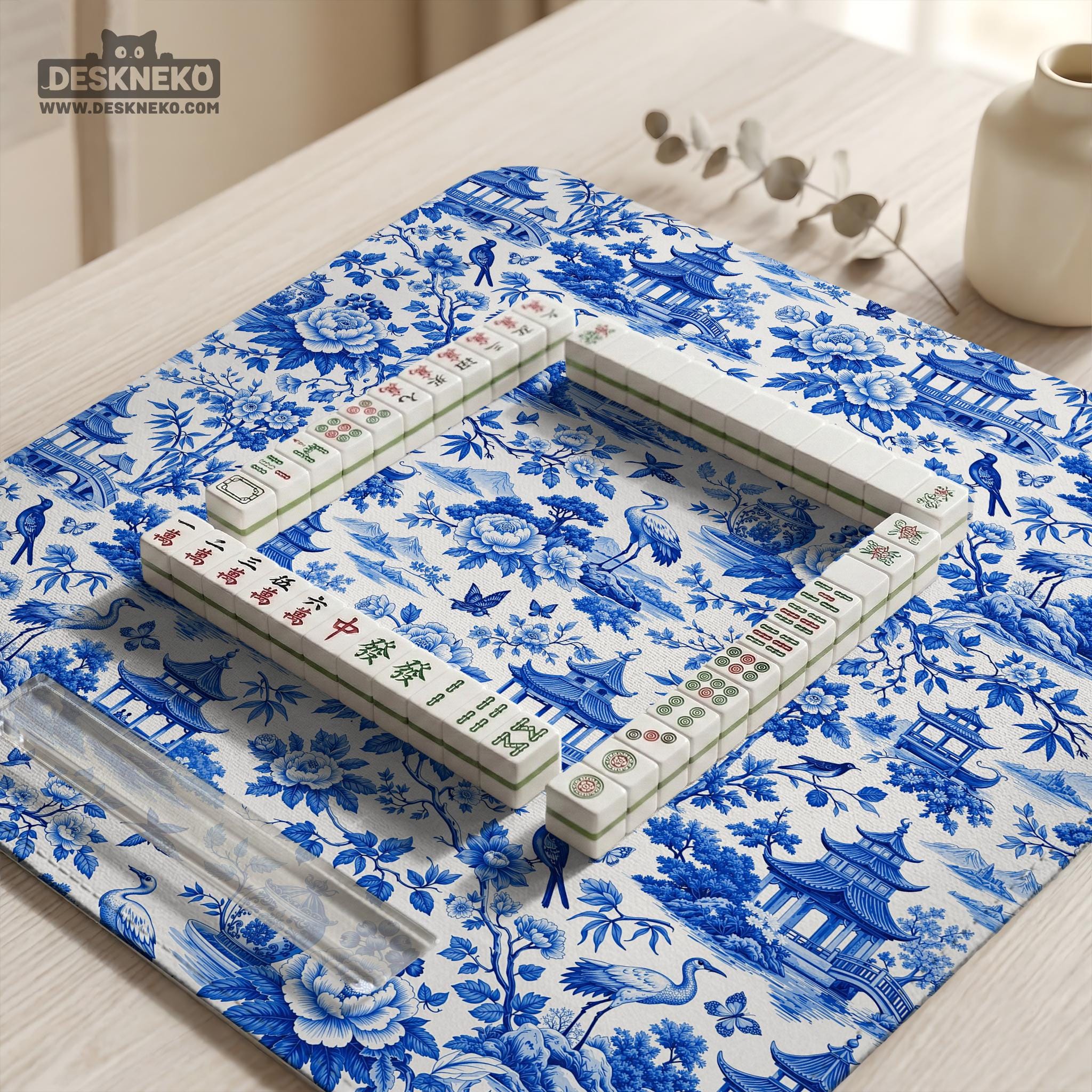 Blue Porcelain Mahjong Mat image 2