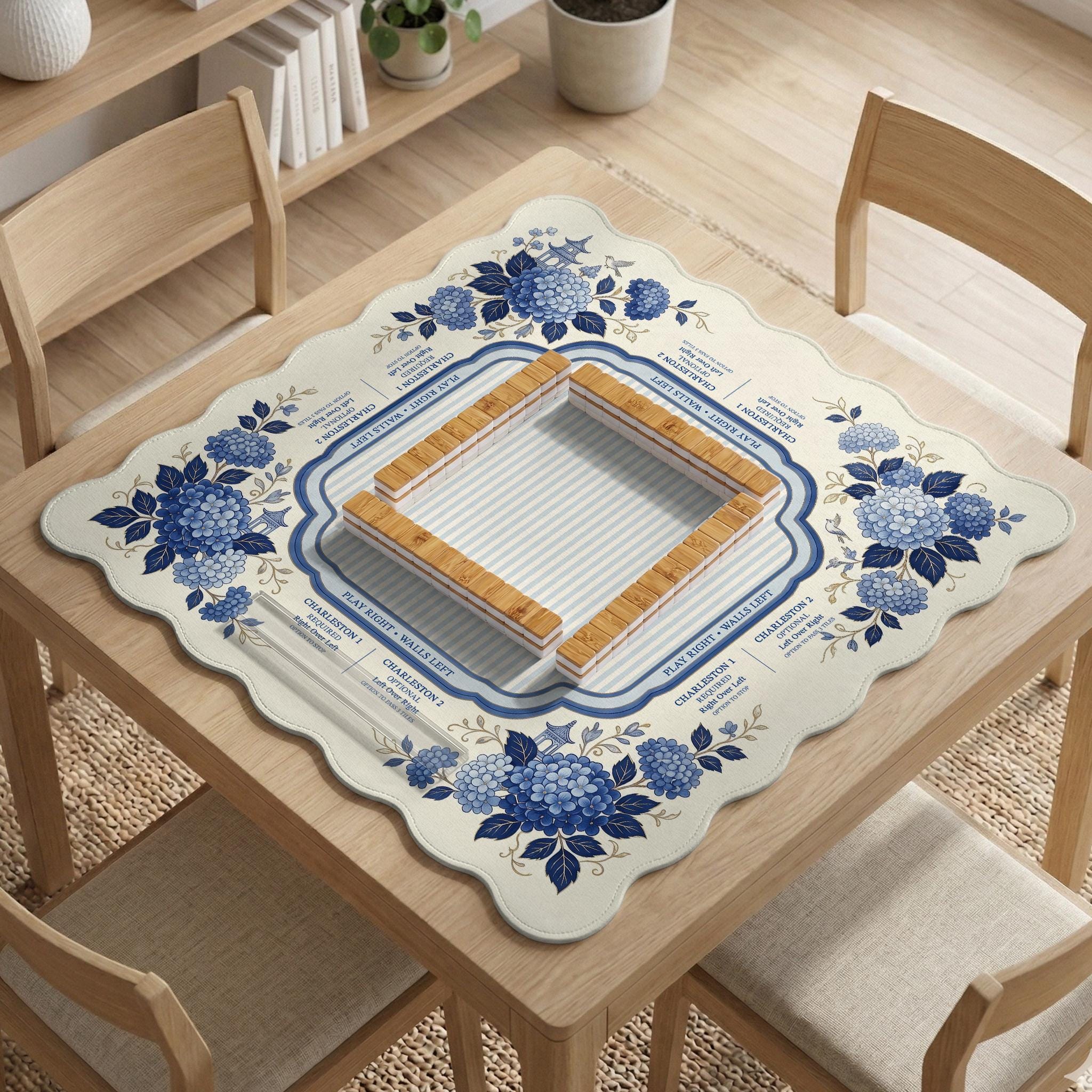 Blue Hydrangea Mahjong Mat image 2