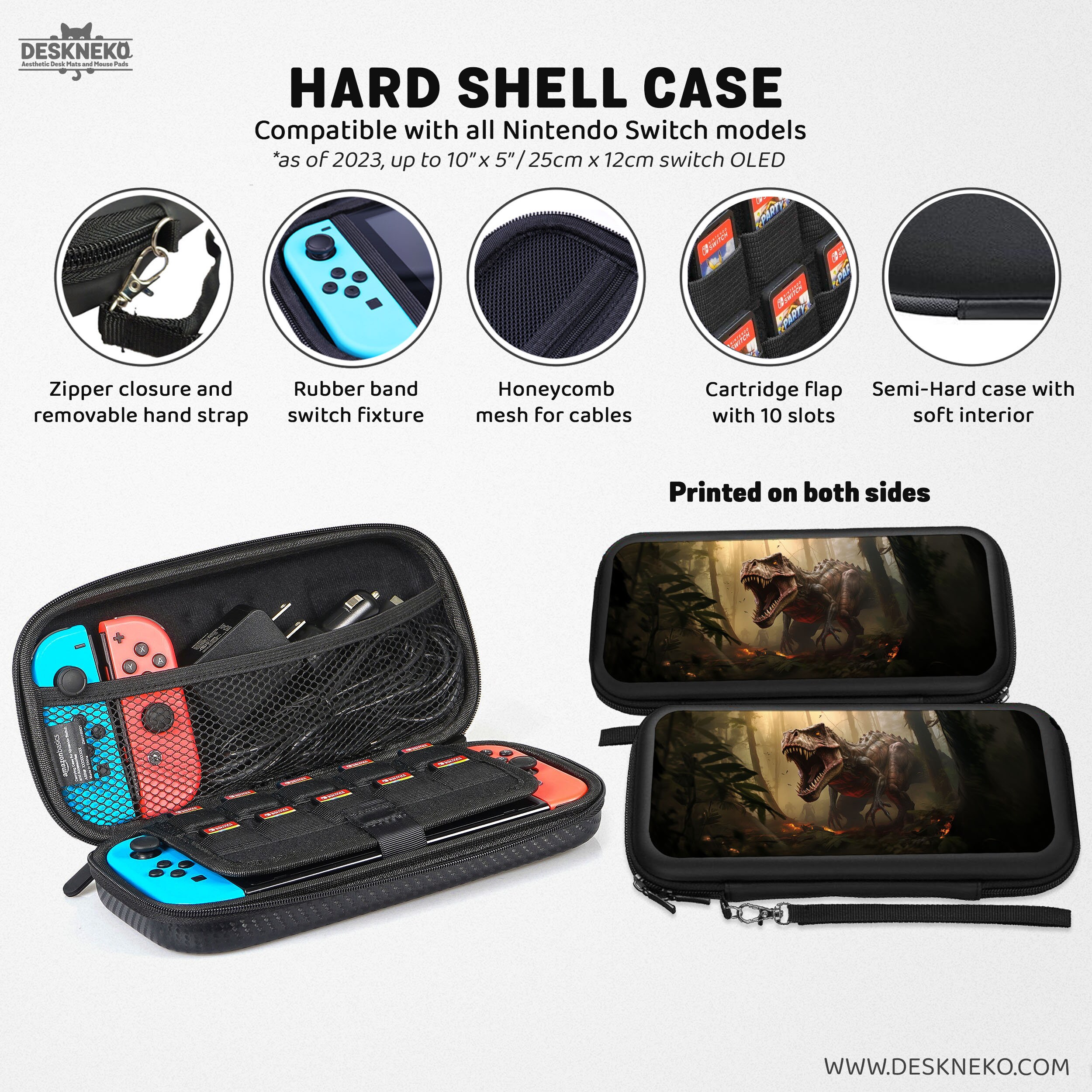 T-rex Case for Nintendo Switch, Travel Carrying Bag Shell Dock