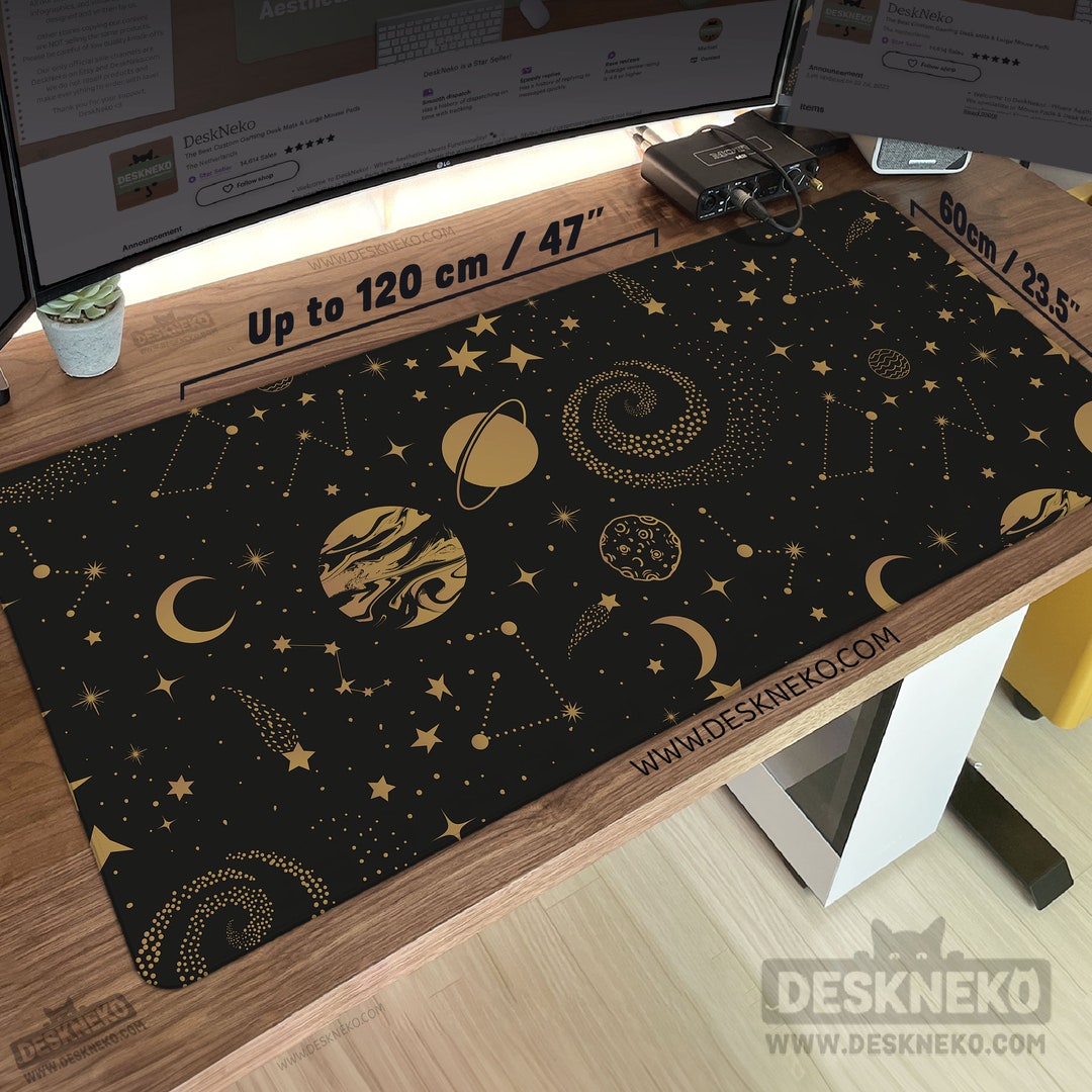 Space Desk Mat Mouse Pad, Astrology Celestial Deskmat, Cute Witchy ...