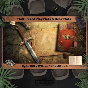 Tapete de mesa/tapete de mesa Mtg, cartão ccg tcg/dados/jogo de tabuleiro fosco, fantasia medieval 24x14 costurado grande, tapete de mesa personalizado gigante/mouse pad/arte de tapete de jogo