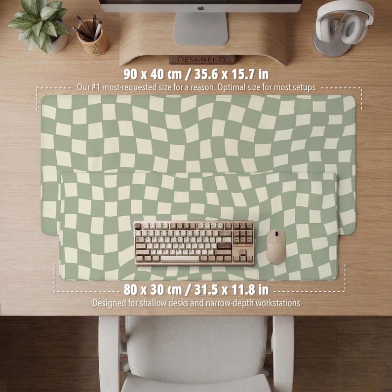 Ergonomic Mousepad, Keyboard Wrist Rest Support, Sage Green Checkered ...
