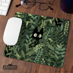 Ergonomisches Mauspad Katze, Mauspad, Mauspad, kawaii anime schwarz, Mauspad, weiche Tastatur, Gaming-Tischmatte, Geschenk für Gamer