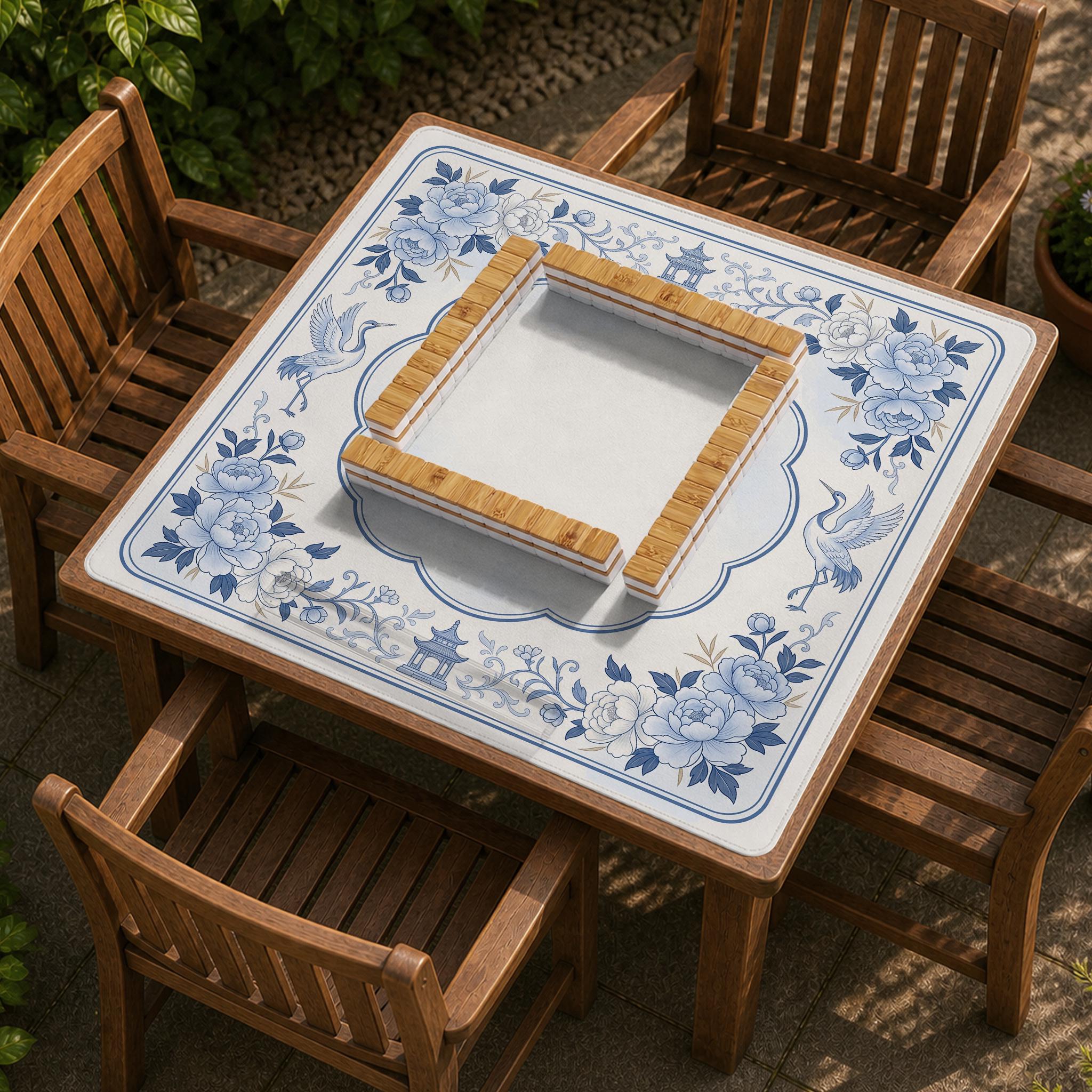 Blue Chinoiserie Mahjong Mat image 2
