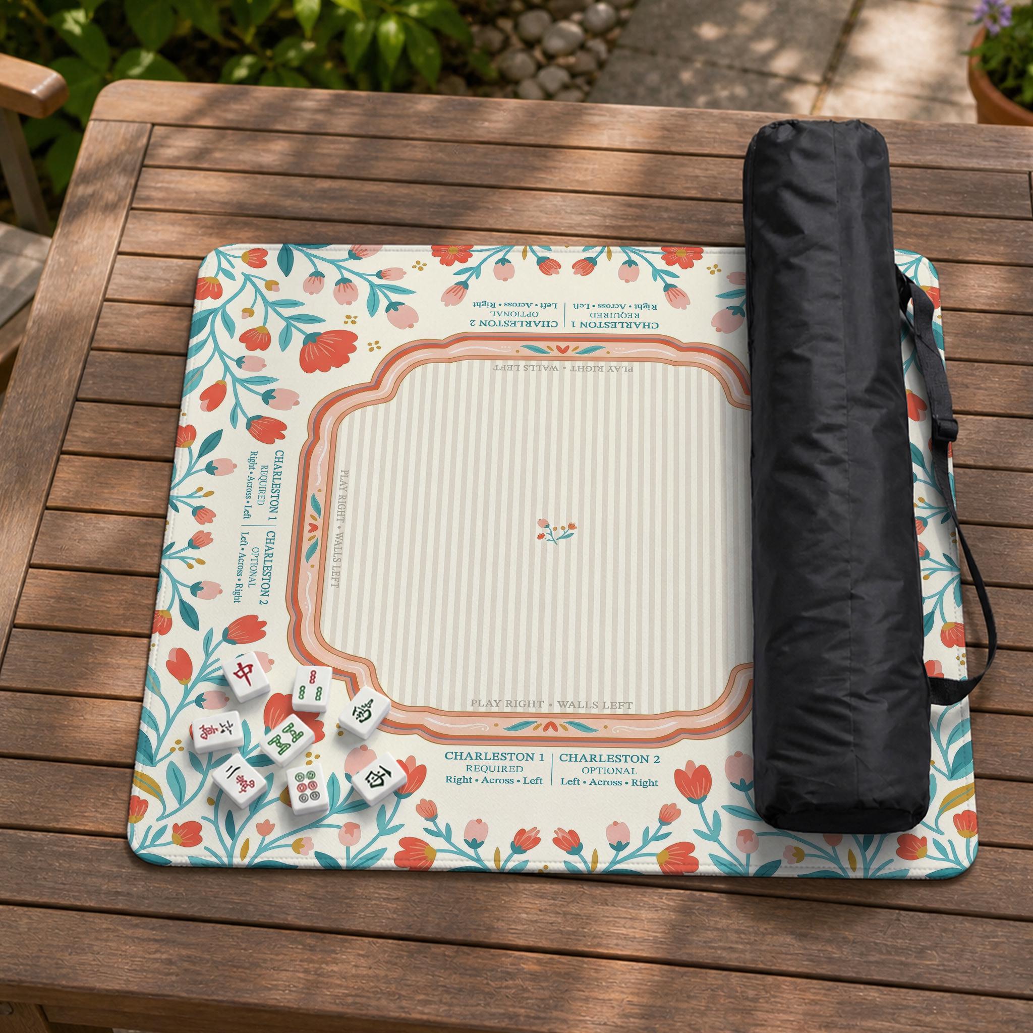 Cream Floral Mahjong Mat image 2