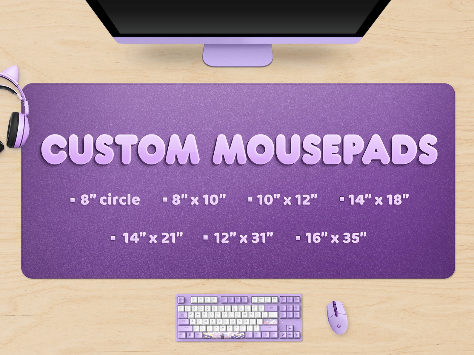 Custom Desk Mat in 6 Sizes, Create Your Own Personalized Mousepad Print ...