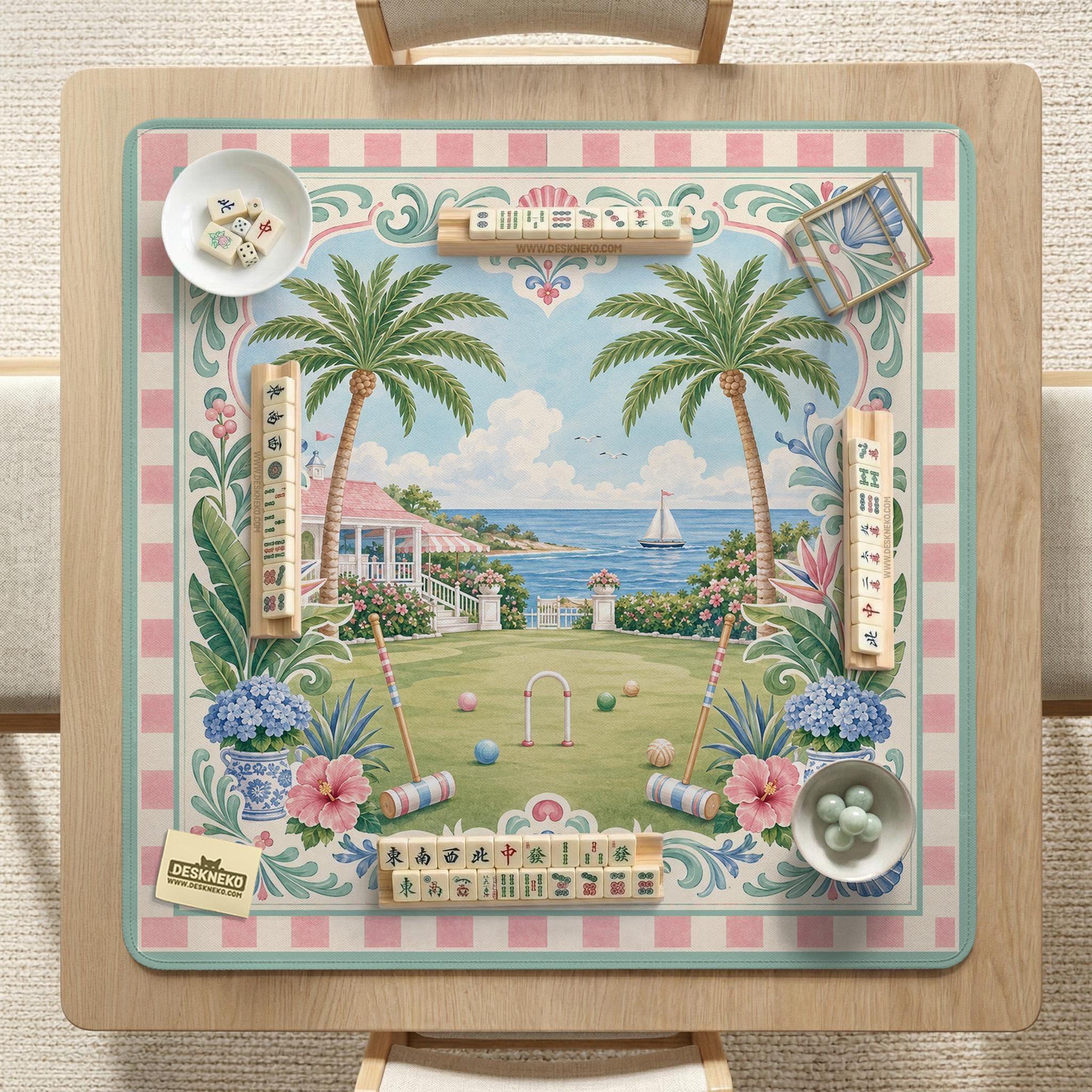 Pastel Tropical Mahjong Mat image 2