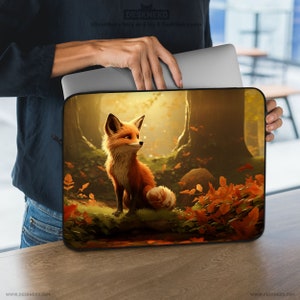 Kawaii Laptop Sleeve, Computer Bag for kids/men/women, Cute anime cartoon fox furry cover for ipad/macbook pro 10 11 12 13 14 15 16 17" inch