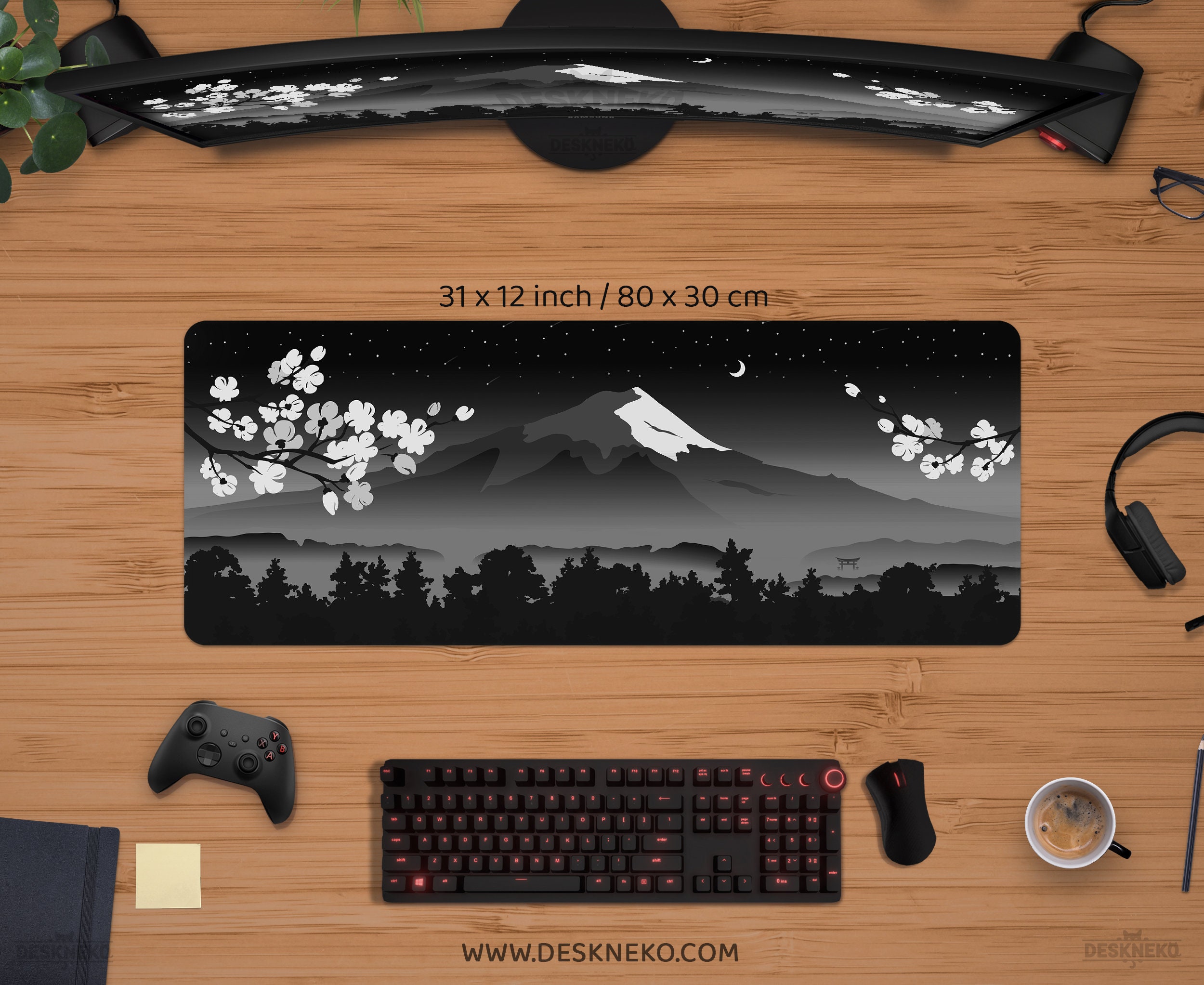 Leuke bureaumat, anime, cartoon, bureaumat, muismat, Kawaii grote gele Shiba Inu Gaming Mousepad XXL Laptop Toetsenbord Desktop Schrijfblok Gestikte