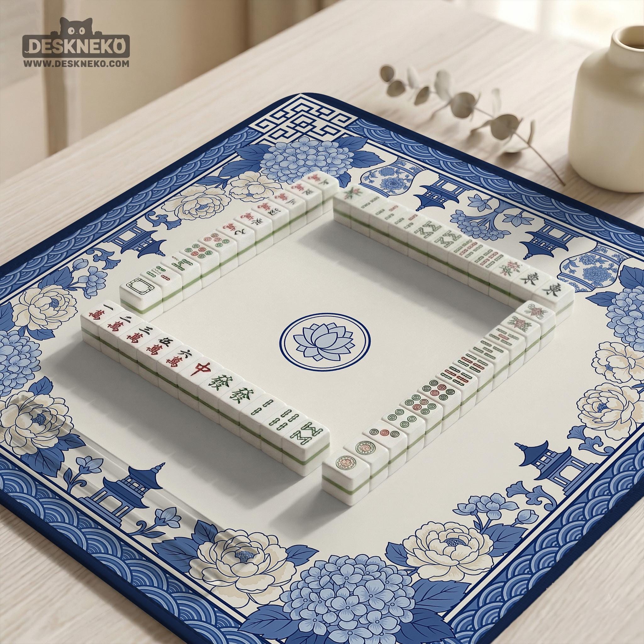 Blue Chinoiserie Mahjong Mat image 2