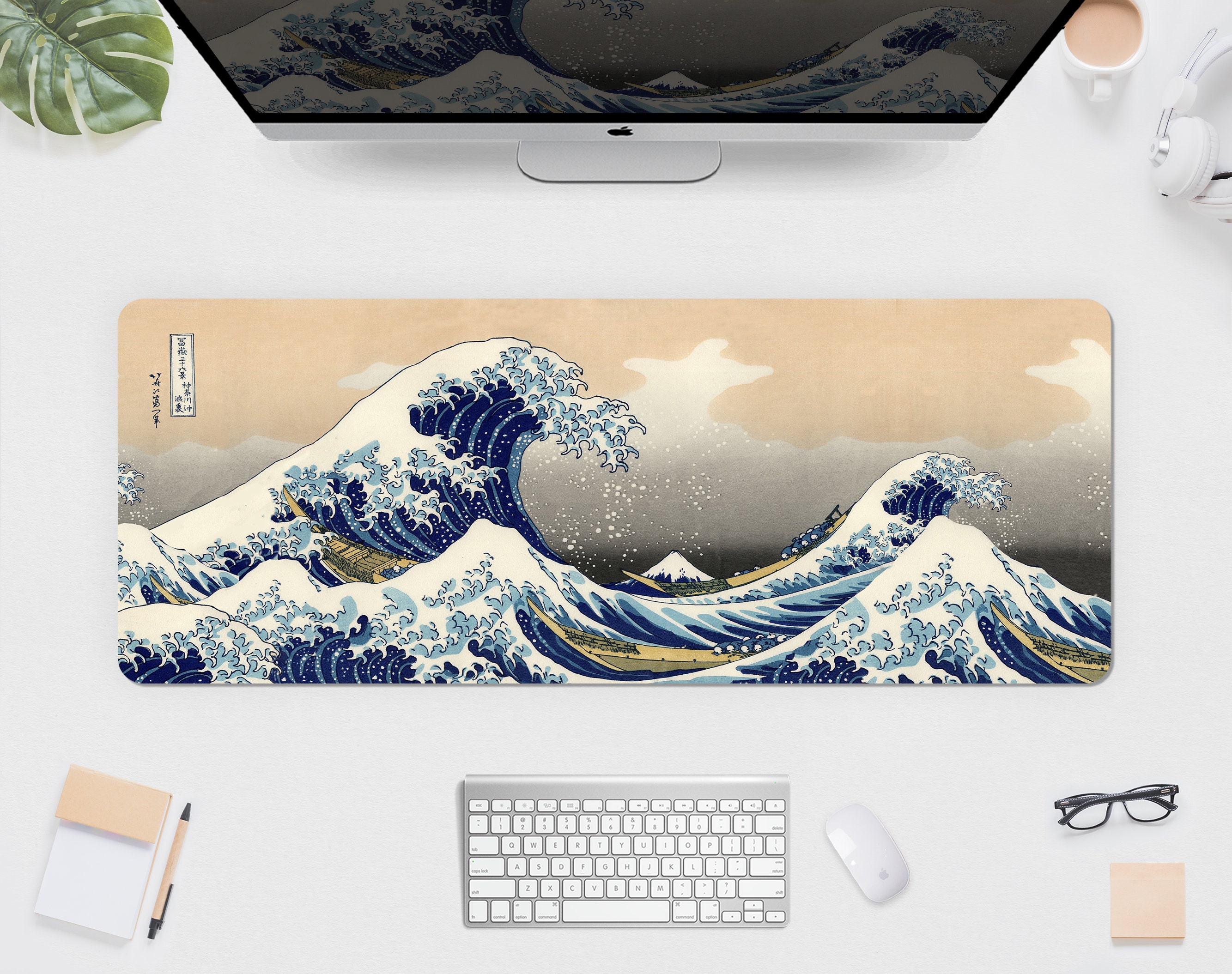 Japanese Desk Mat Hokusai Mousepad Great Wave Kanagawa, Views of
